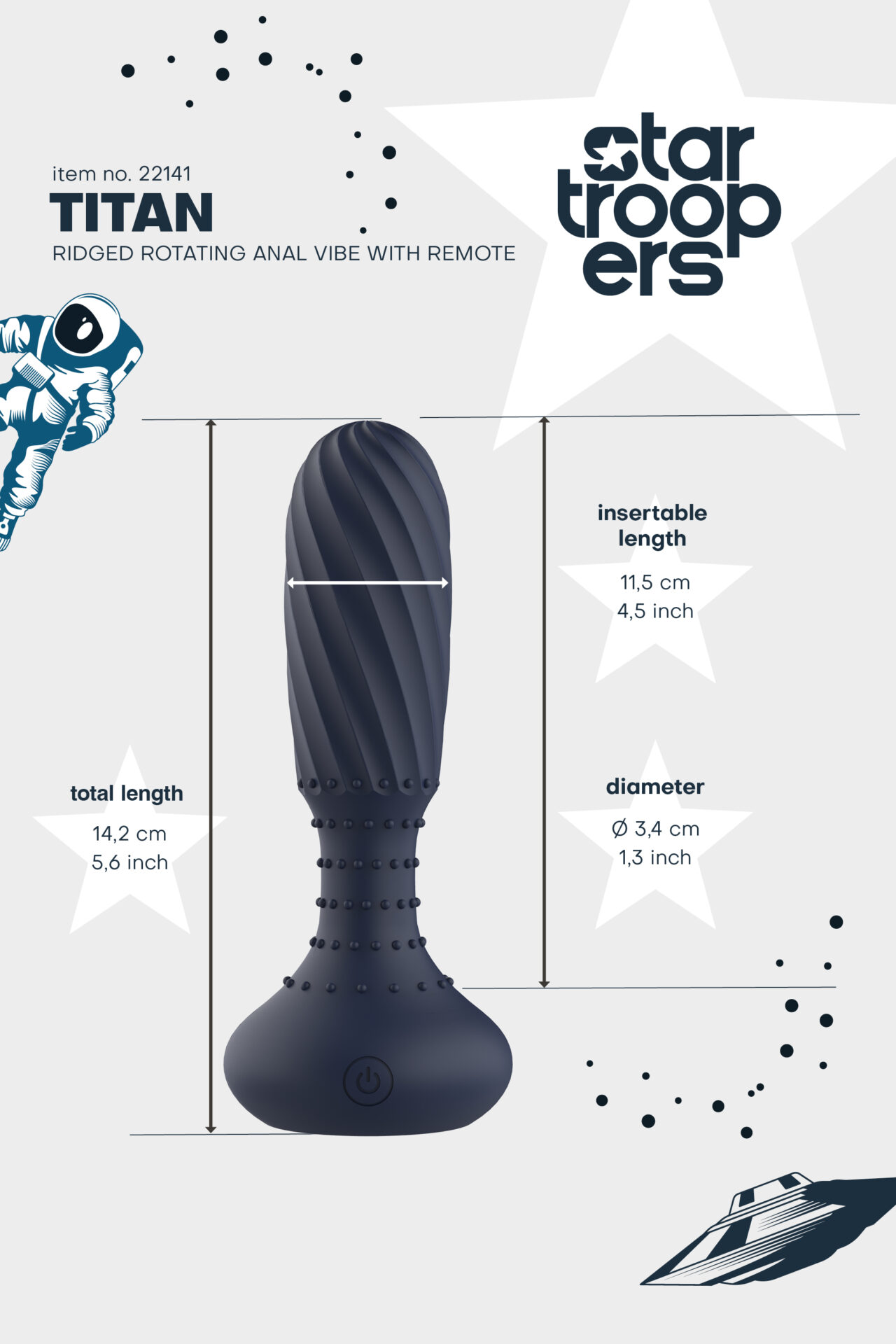 STARTROOPERS TITAN VIBRATORE ANALE CON TELECOMANDO - immagine 4