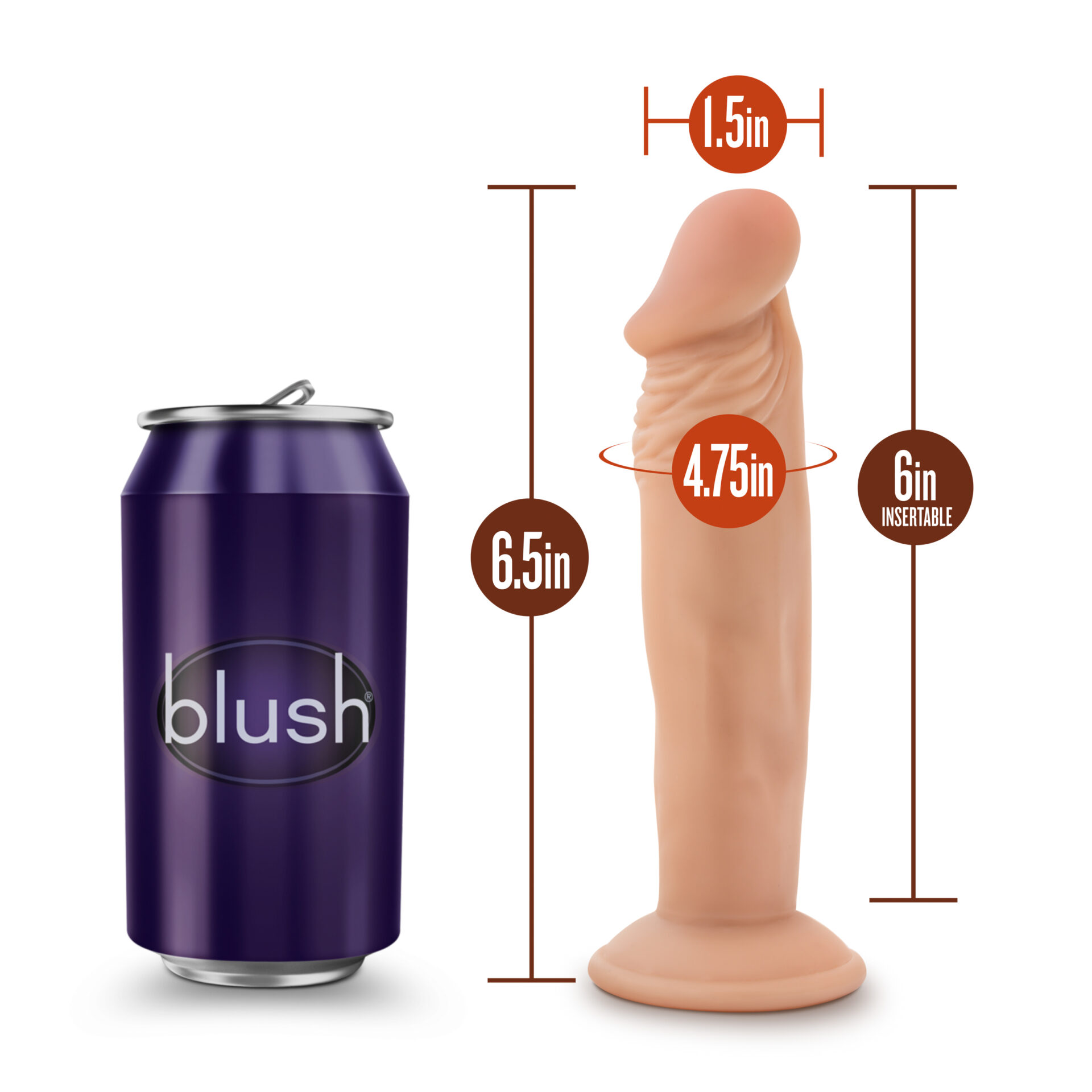 DR. SKIN DR DILDO PICCOLO DA 6 POLLICI VANIGLIA - immagine 6