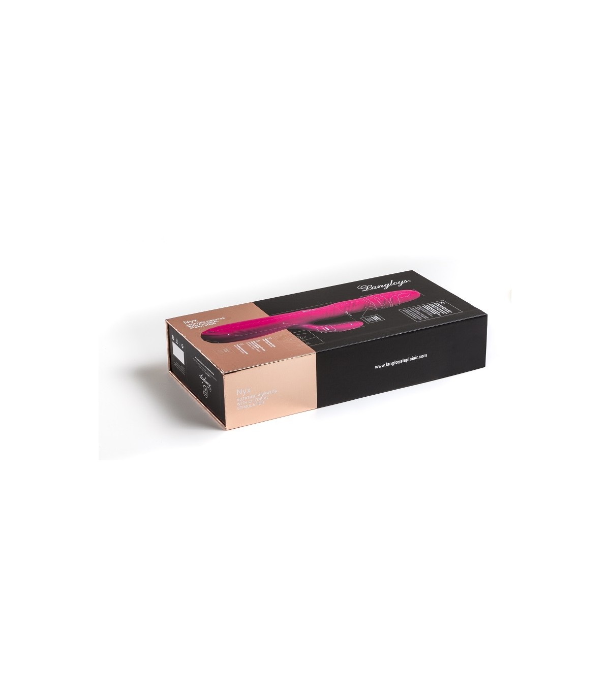 VIBRATORE ROTATORE CON STIMOLATORE CLITORIDEO NYX FUCHSIA - immagine 3