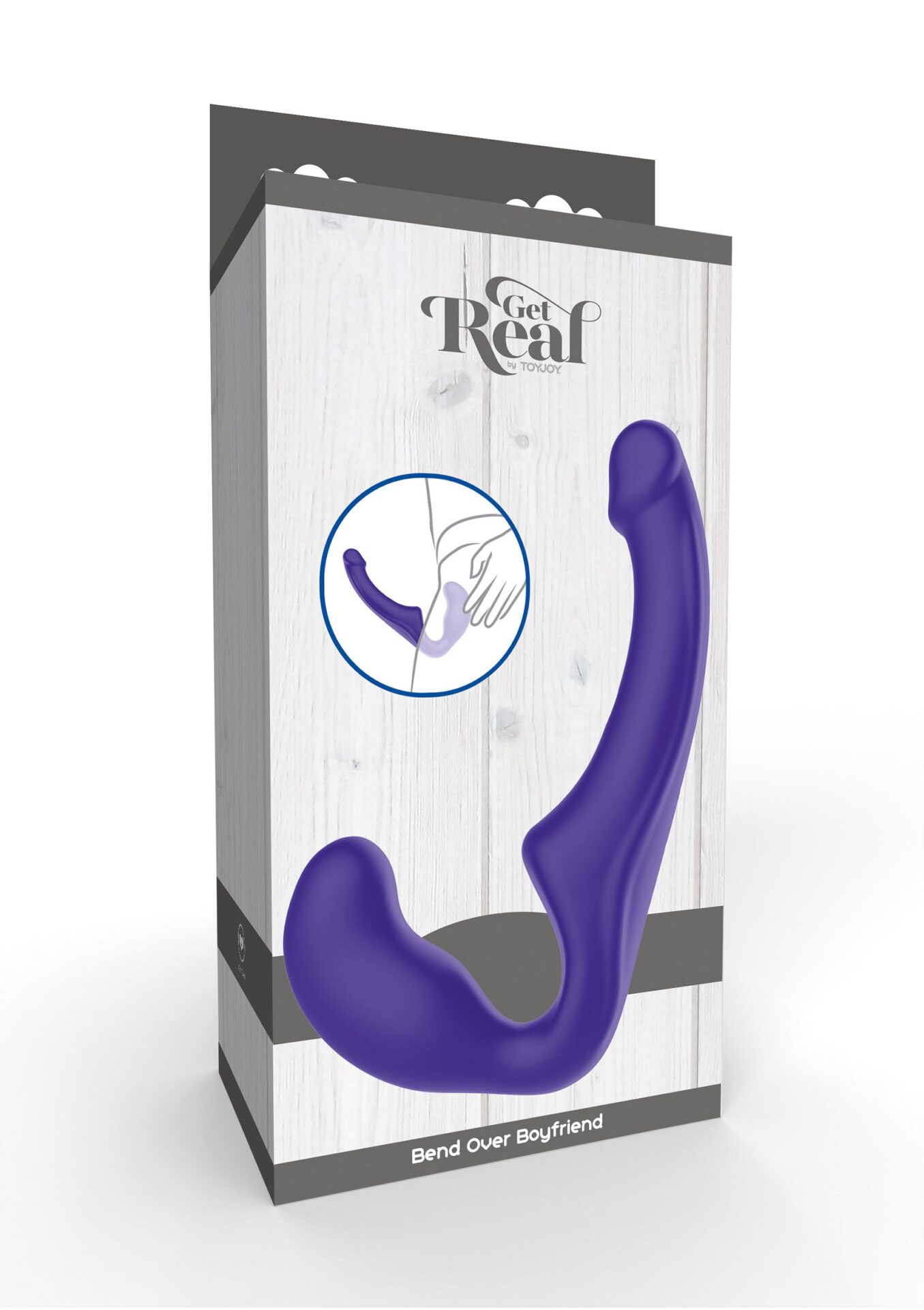 Strap-on senza spalline in silicone, 23 cm, viola - immagine 2