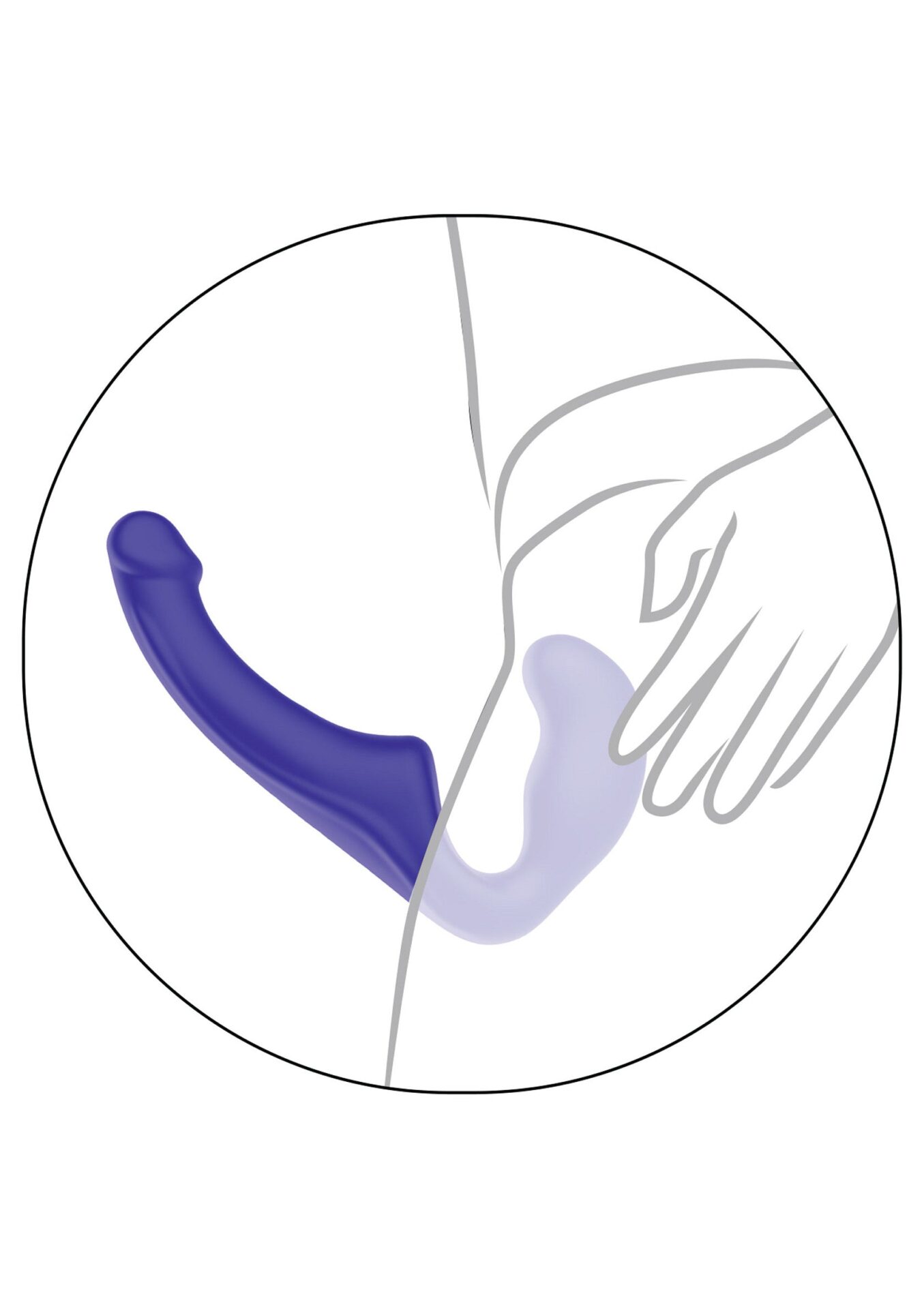 Strap-on senza spalline in silicone, 23 cm, viola - immagine 6