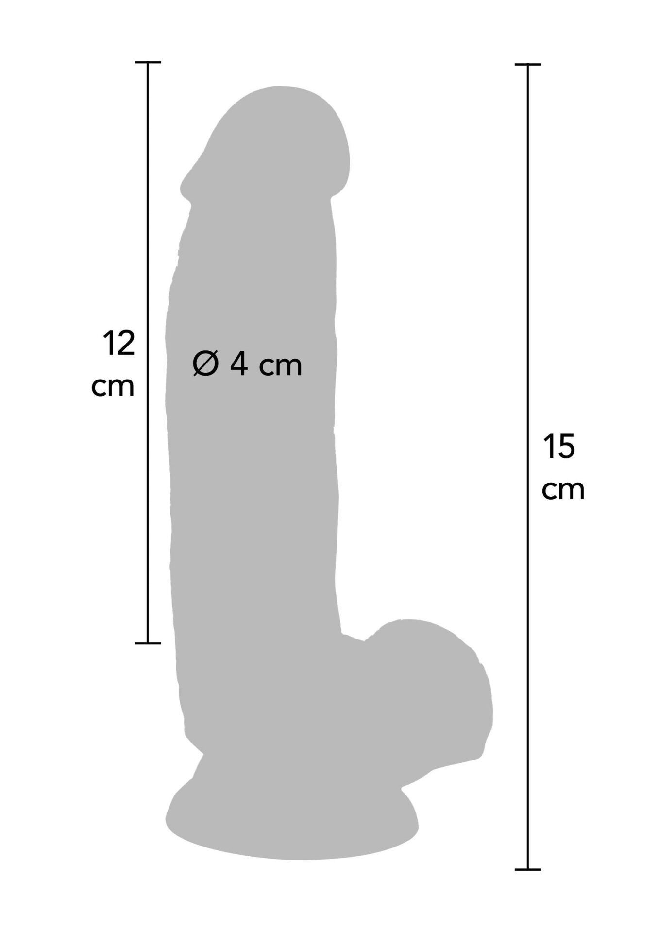 Dildo in PVC nero da 15 cm - immagine 3