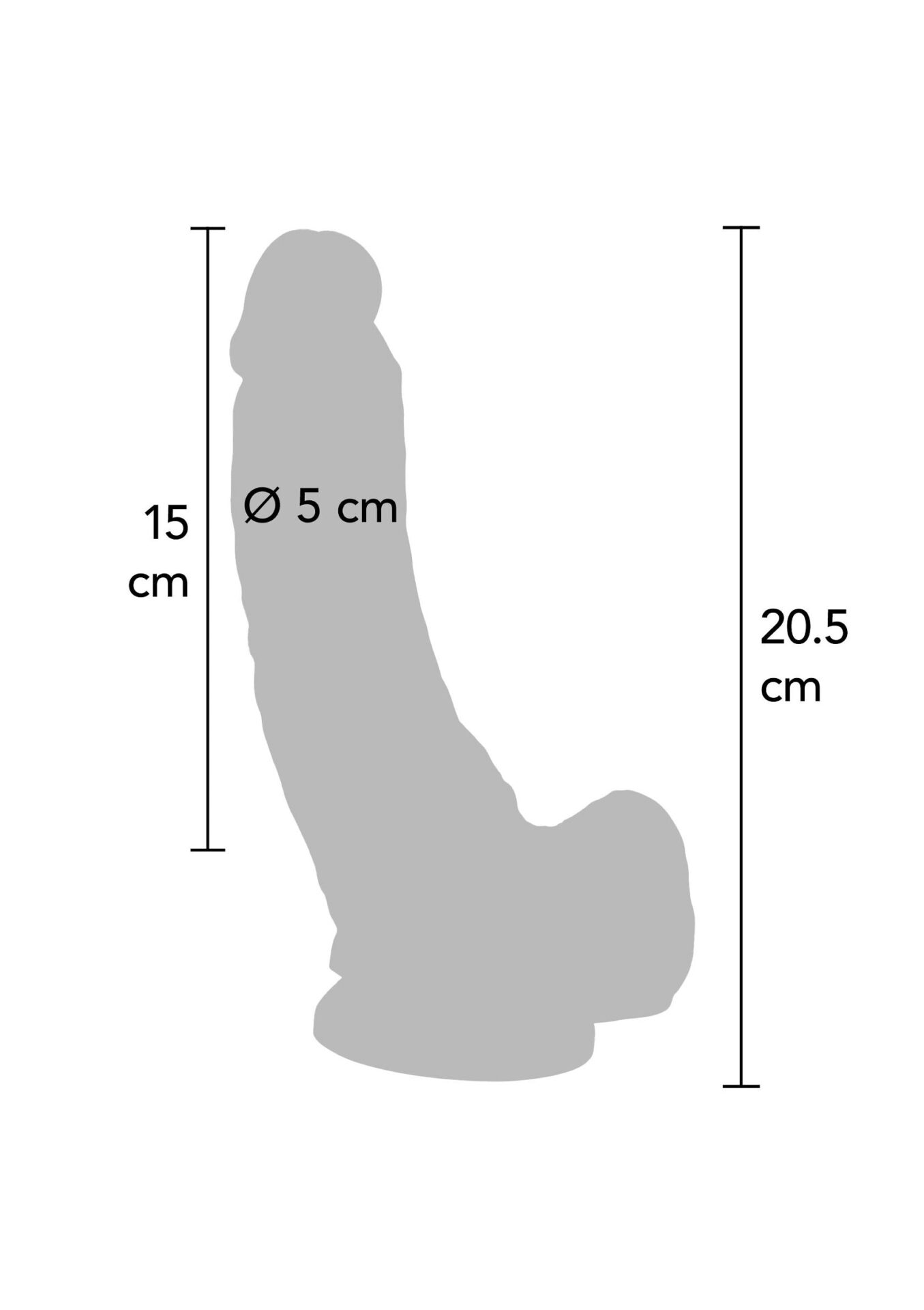 Dildo in PVC da 20,5 cm con rivestimento in pelle - immagine 3