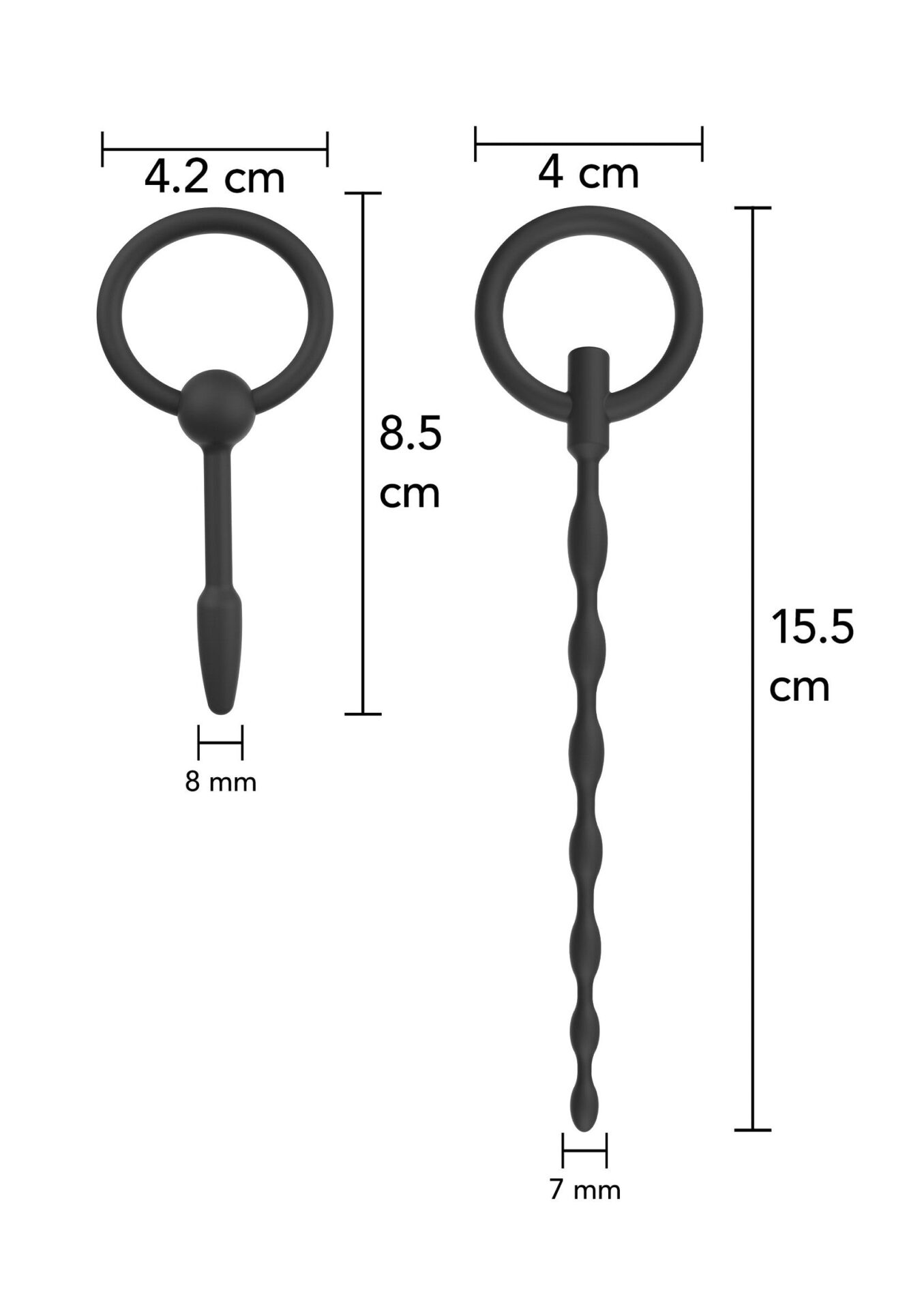 Set iniziale di plug per pene, 2 pezzi, neri - immagine 5