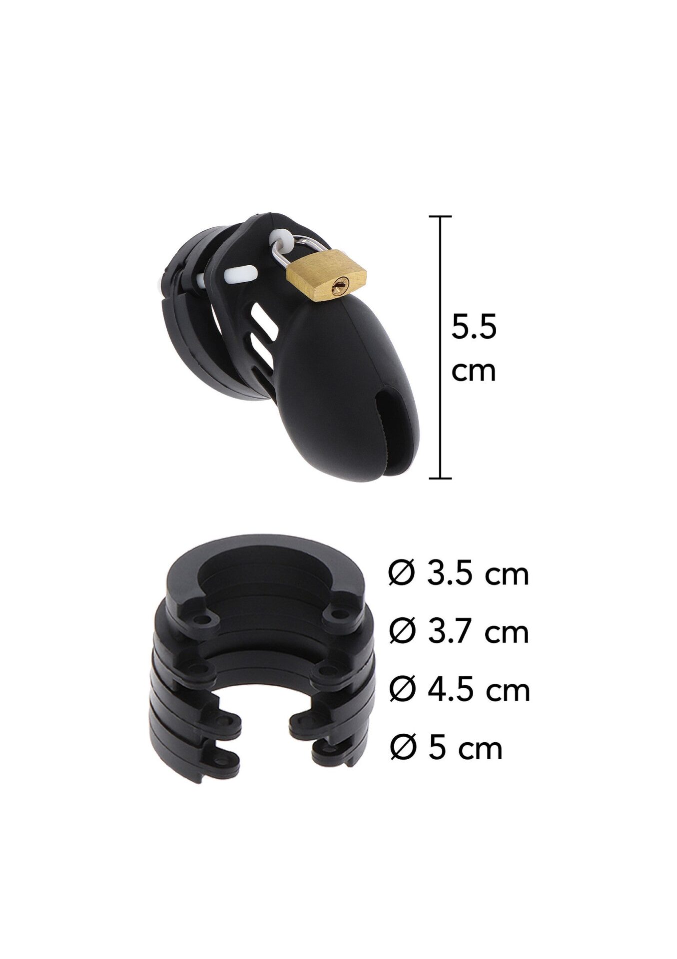 Gabbia per pene in silicone piccola nera - immagine 4