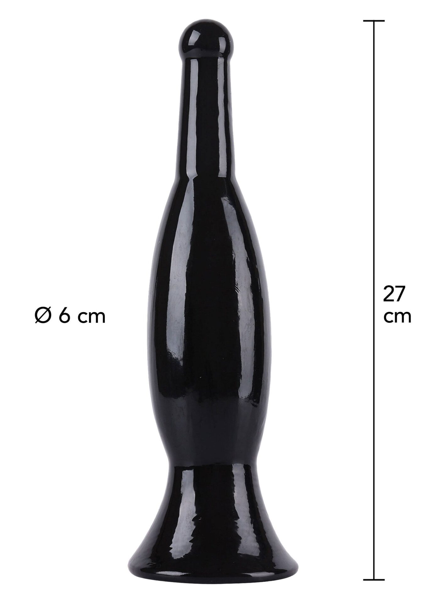 Plug anale scorrevole da 27 cm, nero