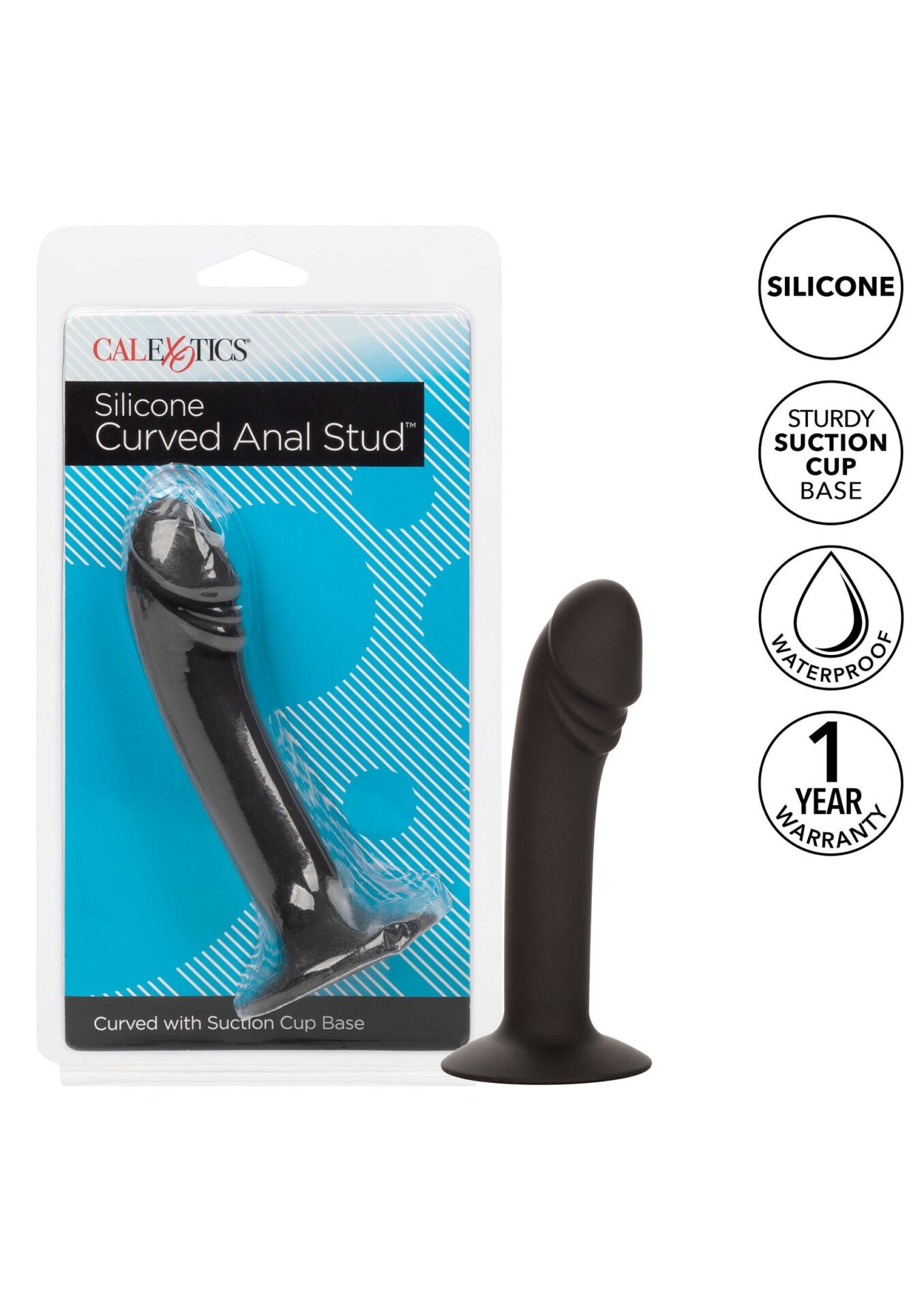 Stud anale curvo nero - immagine 9