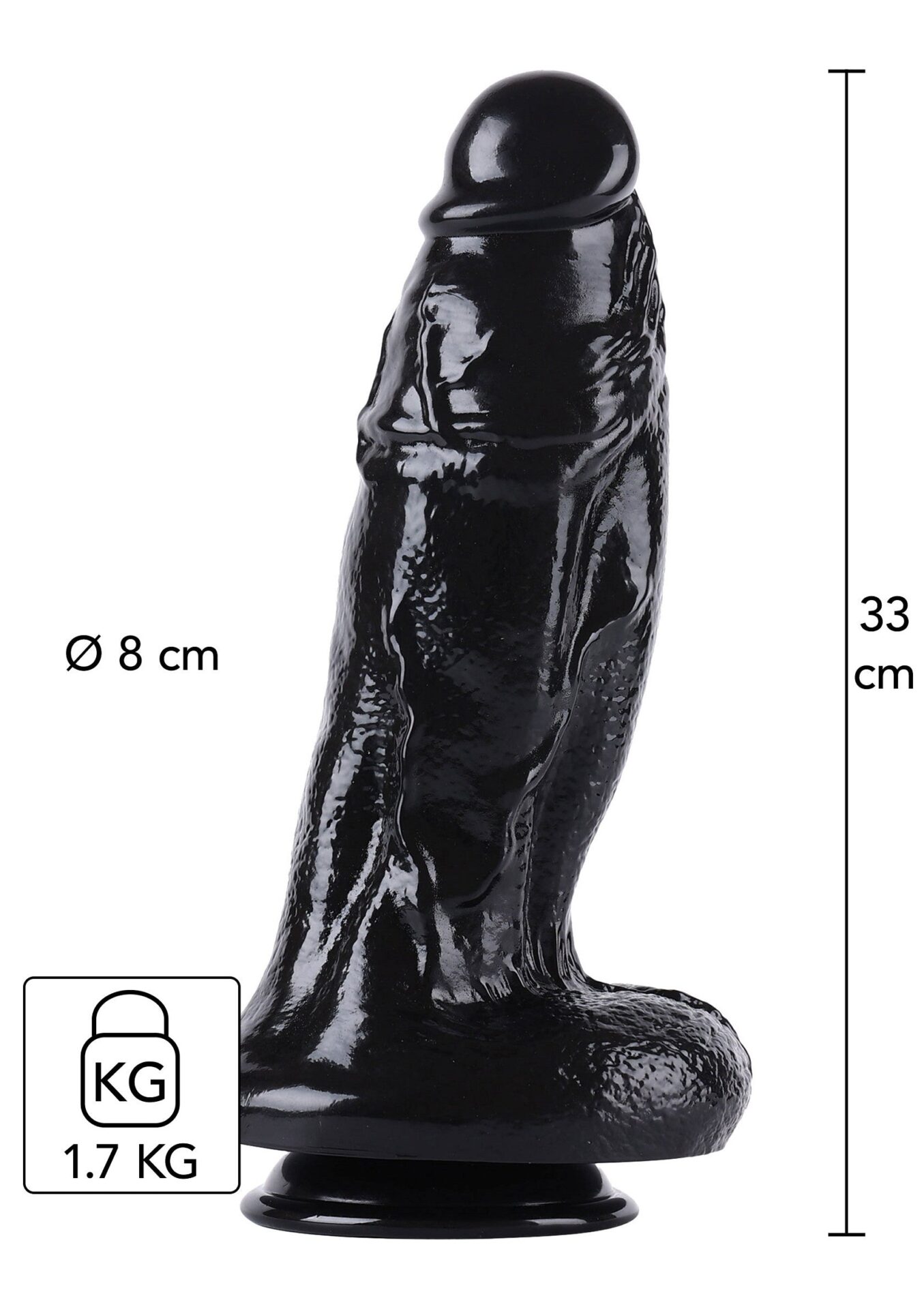 Dildo extra spesso 32,5 cm nero