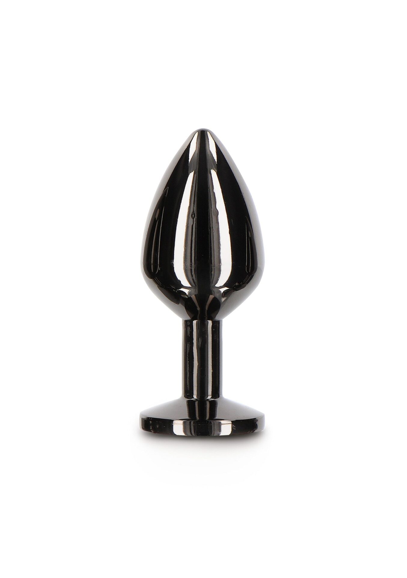 Plug anale con gioiello di diamante M nero - immagine 3