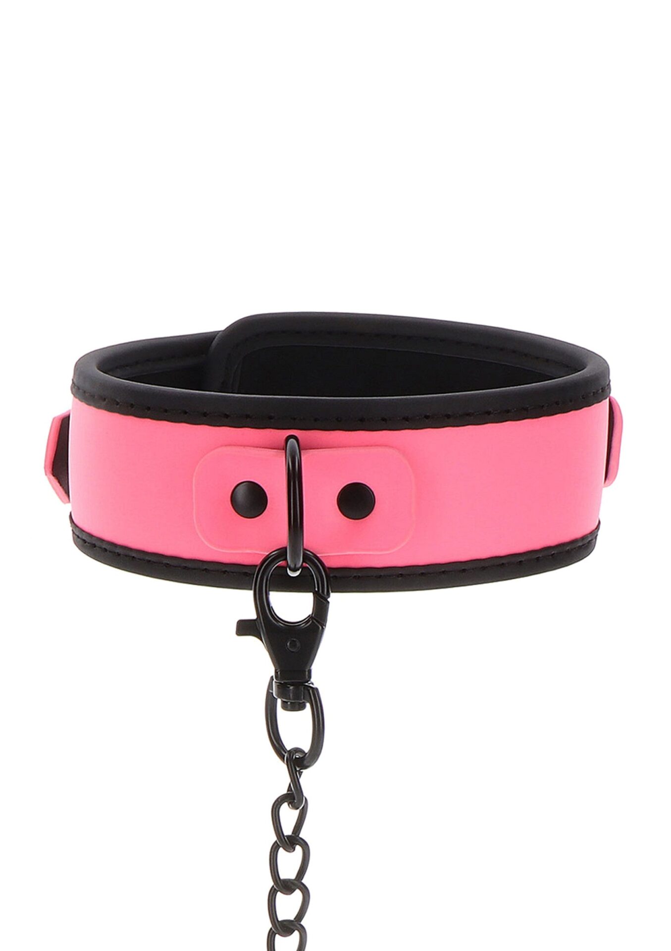 Collare e guinzaglio a catena rosa - immagine 9