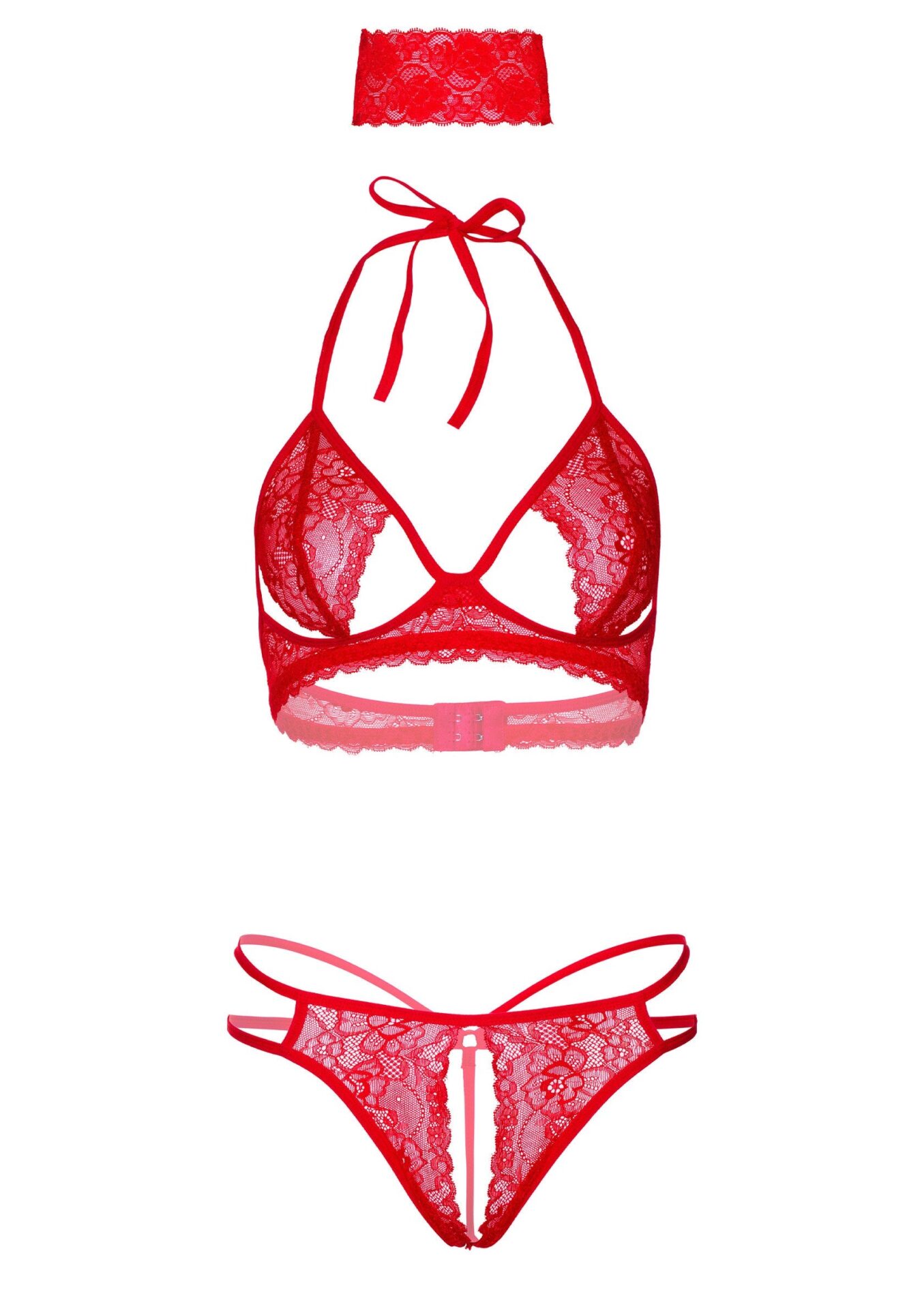 Reggiseno, slip e benda 3 pezzi rossi - immagine 7