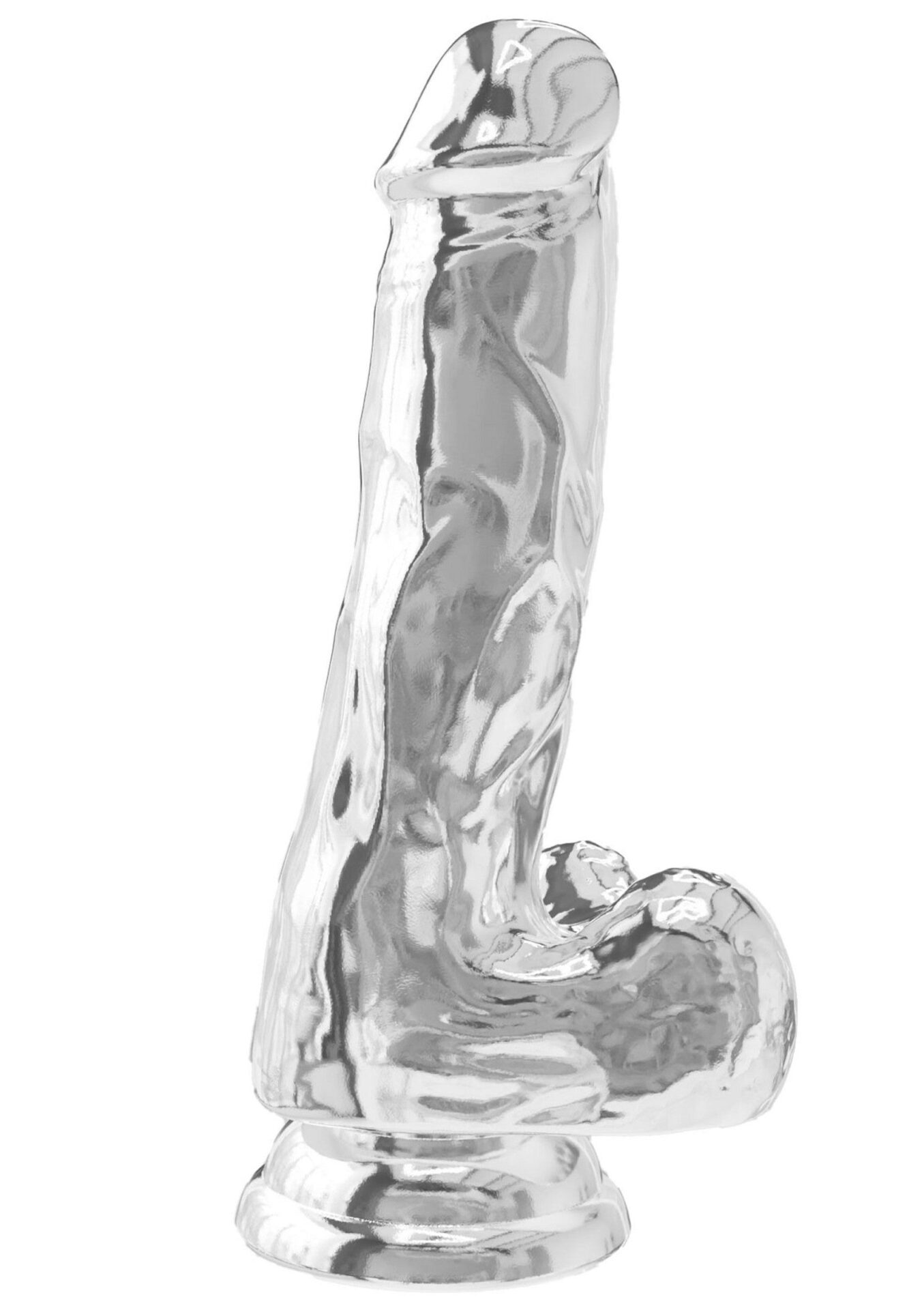 Dildo trasparente in TPE, 16 cm, trasparente