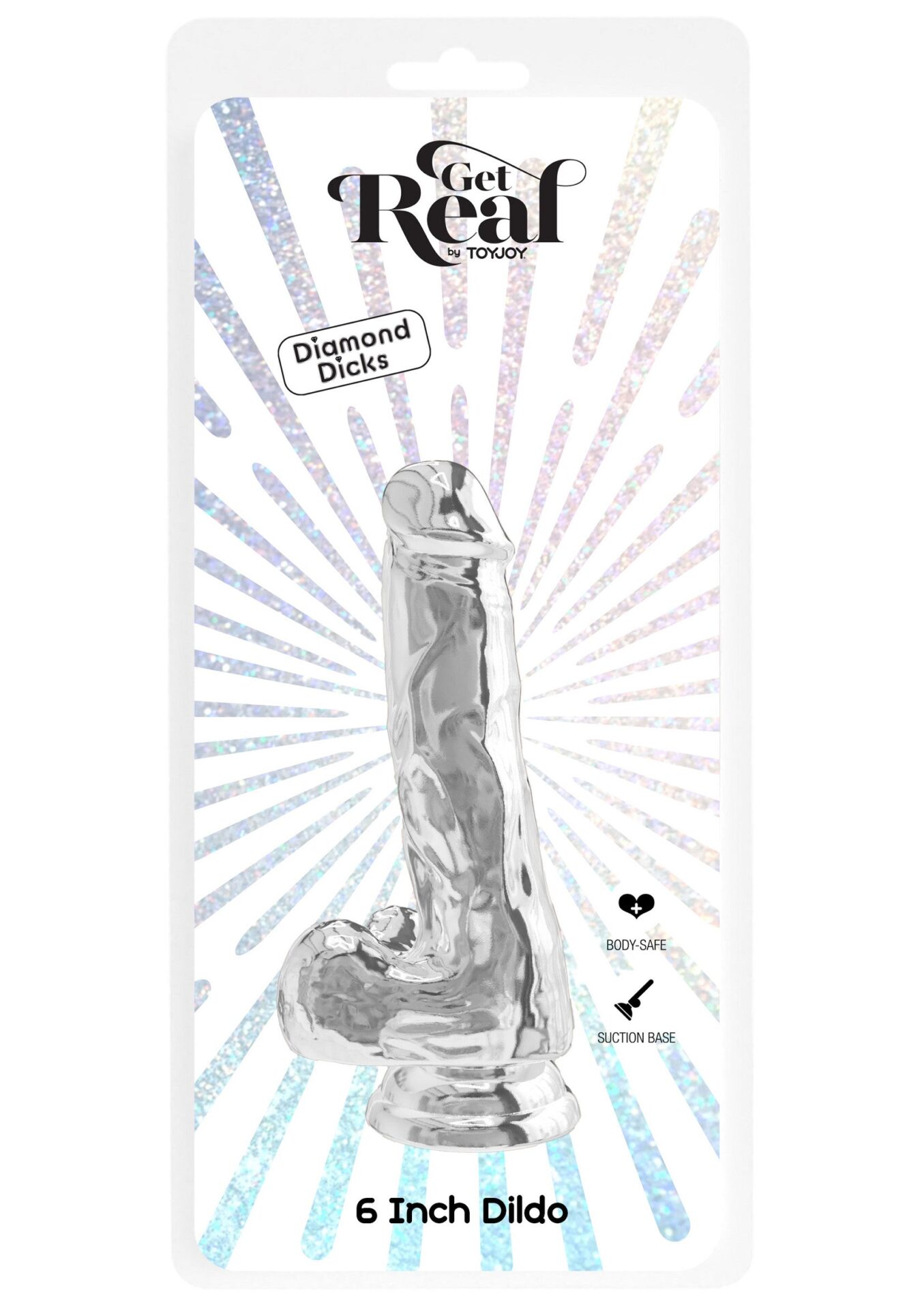 Dildo trasparente in TPE, 16 cm, trasparente - immagine 2