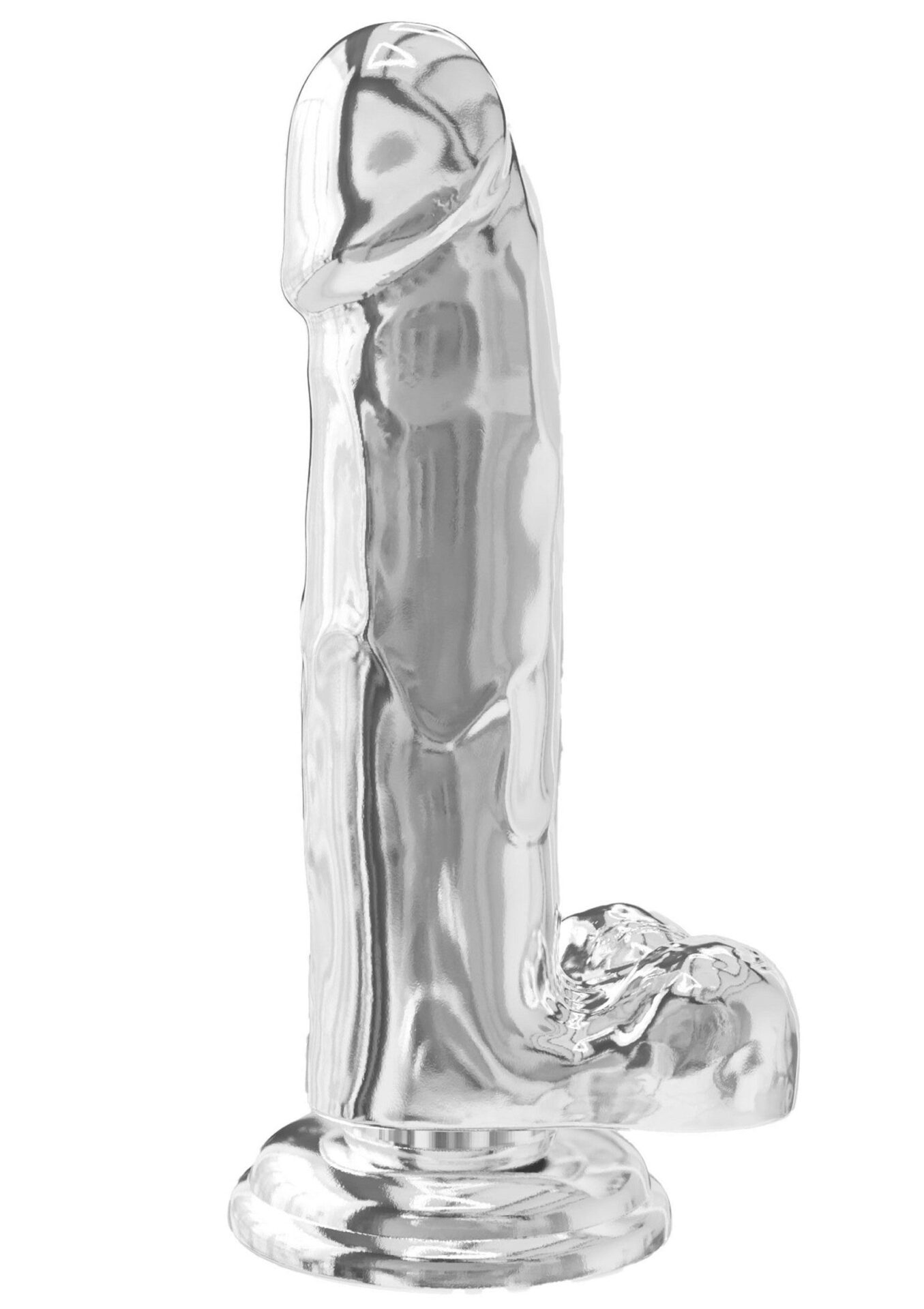 Dildo trasparente in TPE, 18 cm, trasparente