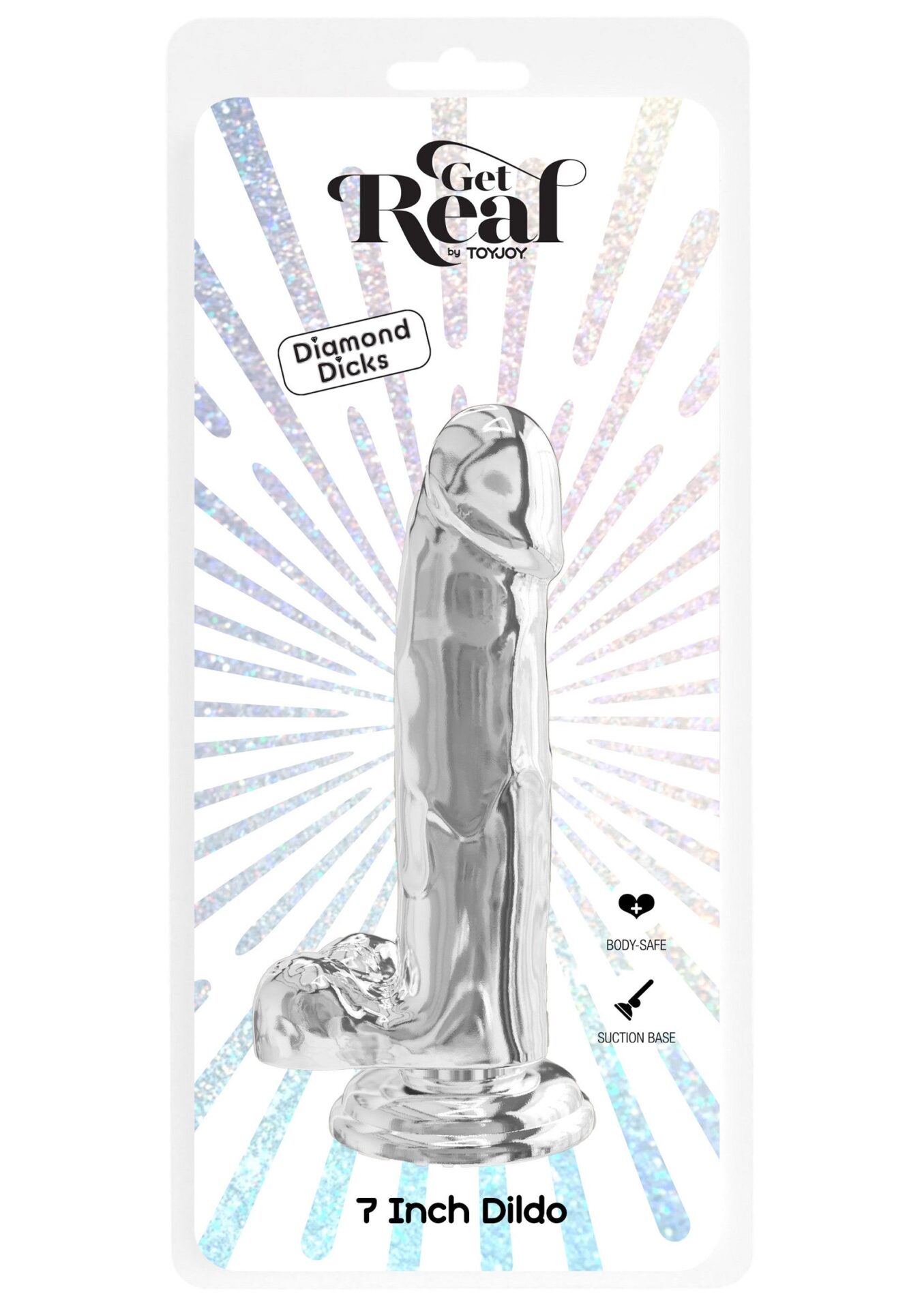 Dildo trasparente in TPE, 18 cm, trasparente - immagine 2