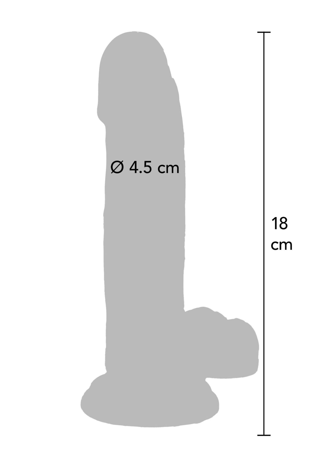 Dildo trasparente in TPE, 18 cm, trasparente - immagine 4