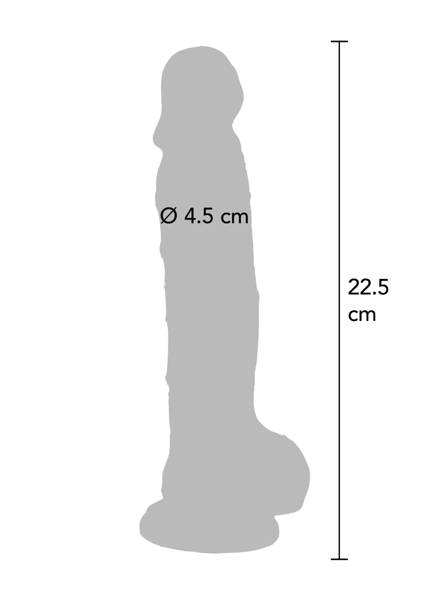 Dildo trasparente in TPE, 22,5 cm - immagine 4