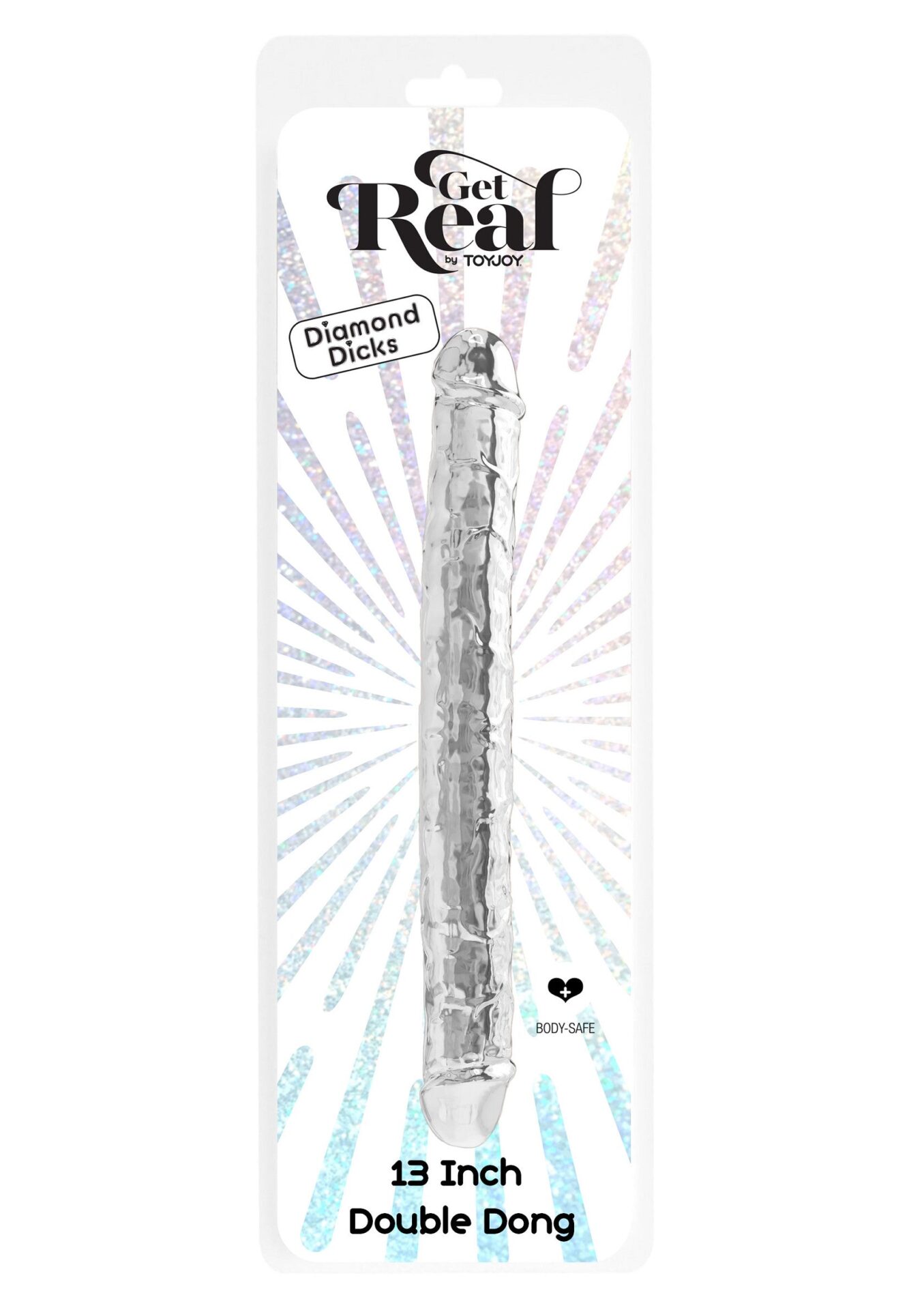 Doppio Dong trasparente in TPE 34,5 cm trasparente - immagine 2