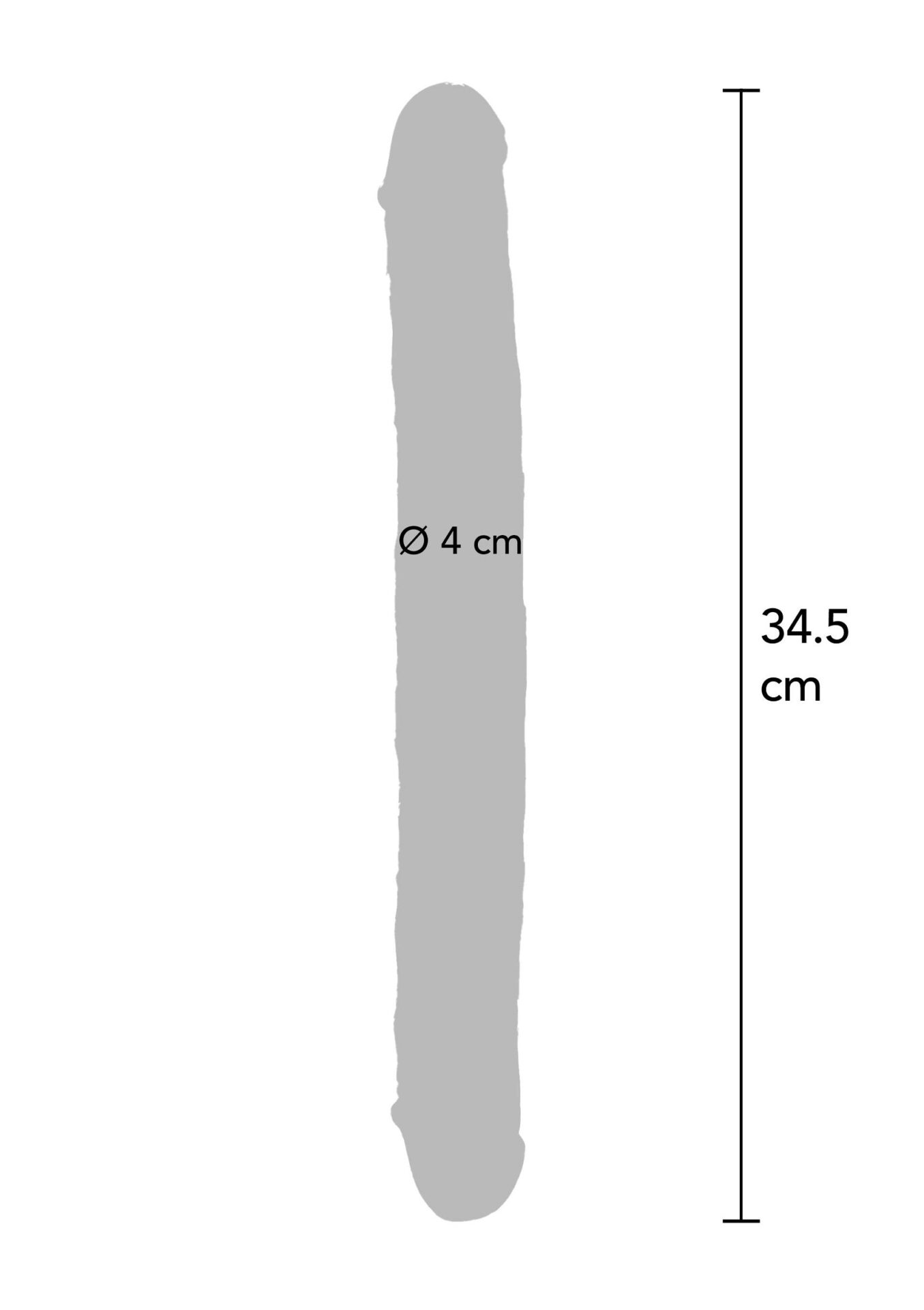 Doppio Dong trasparente in TPE 34,5 cm trasparente - immagine 4