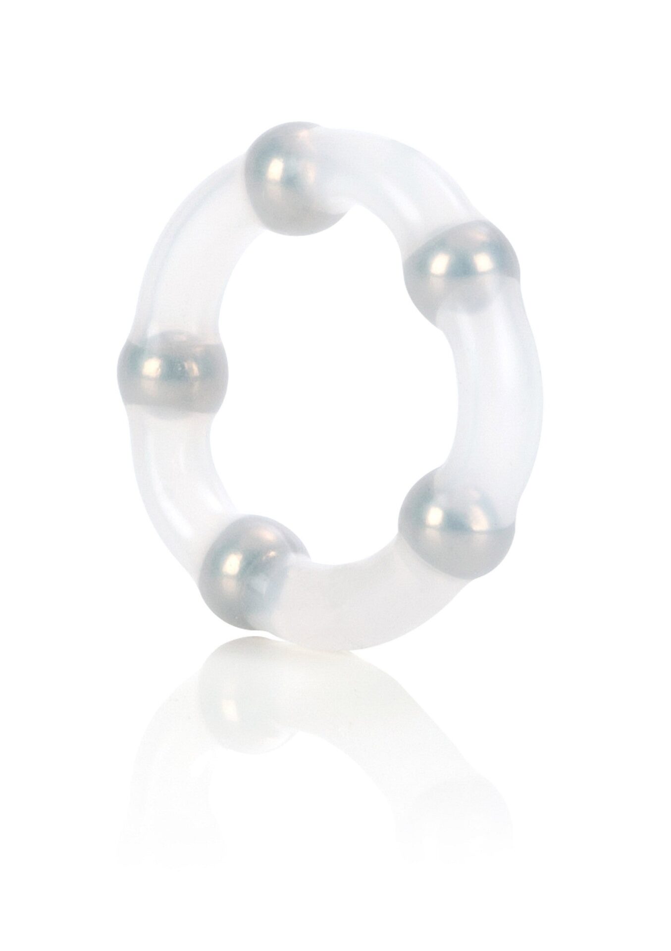Anello con perline metalliche trasparenti - immagine 3
