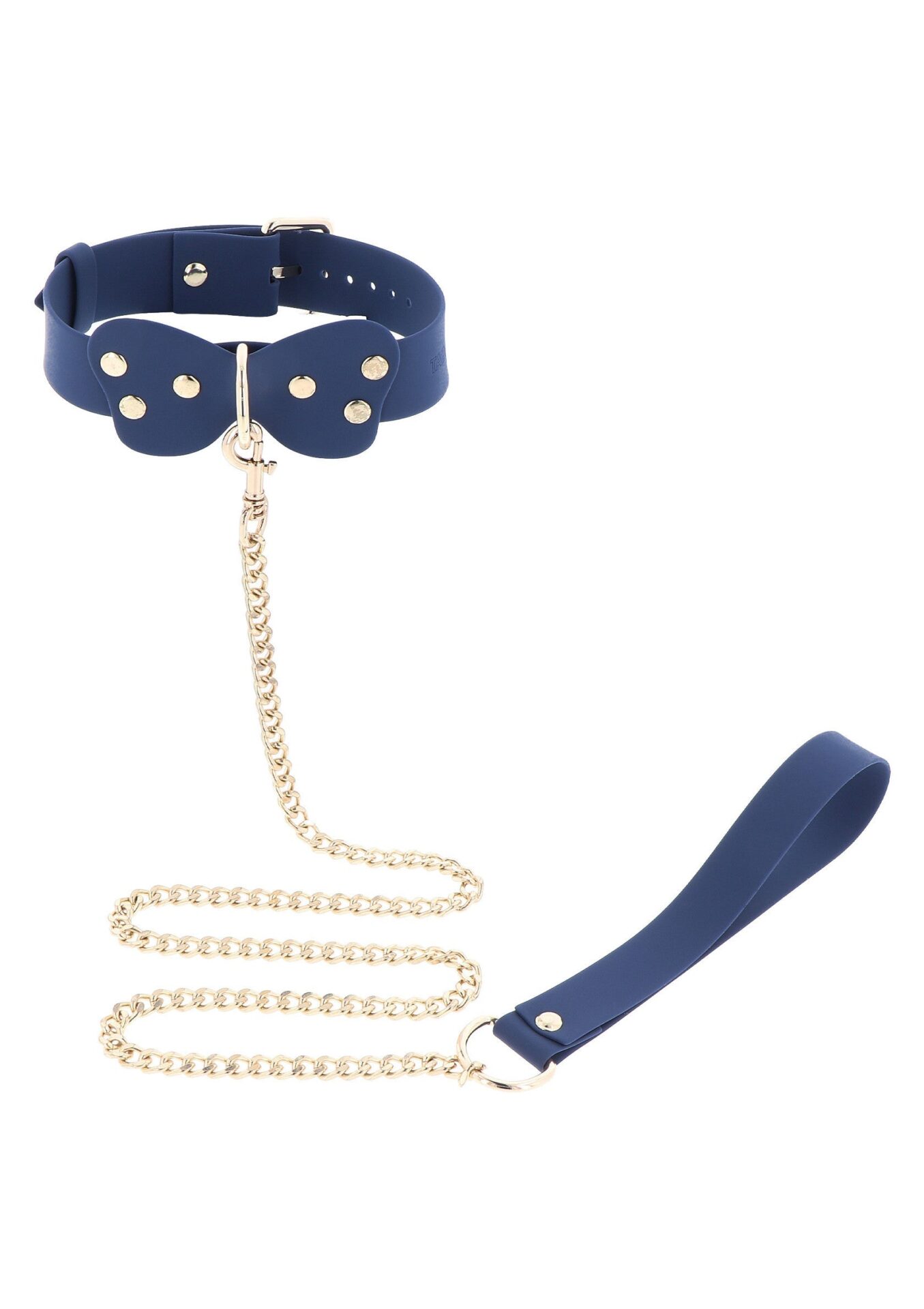 Collare e guinzaglio in silicone blu - immagine 4