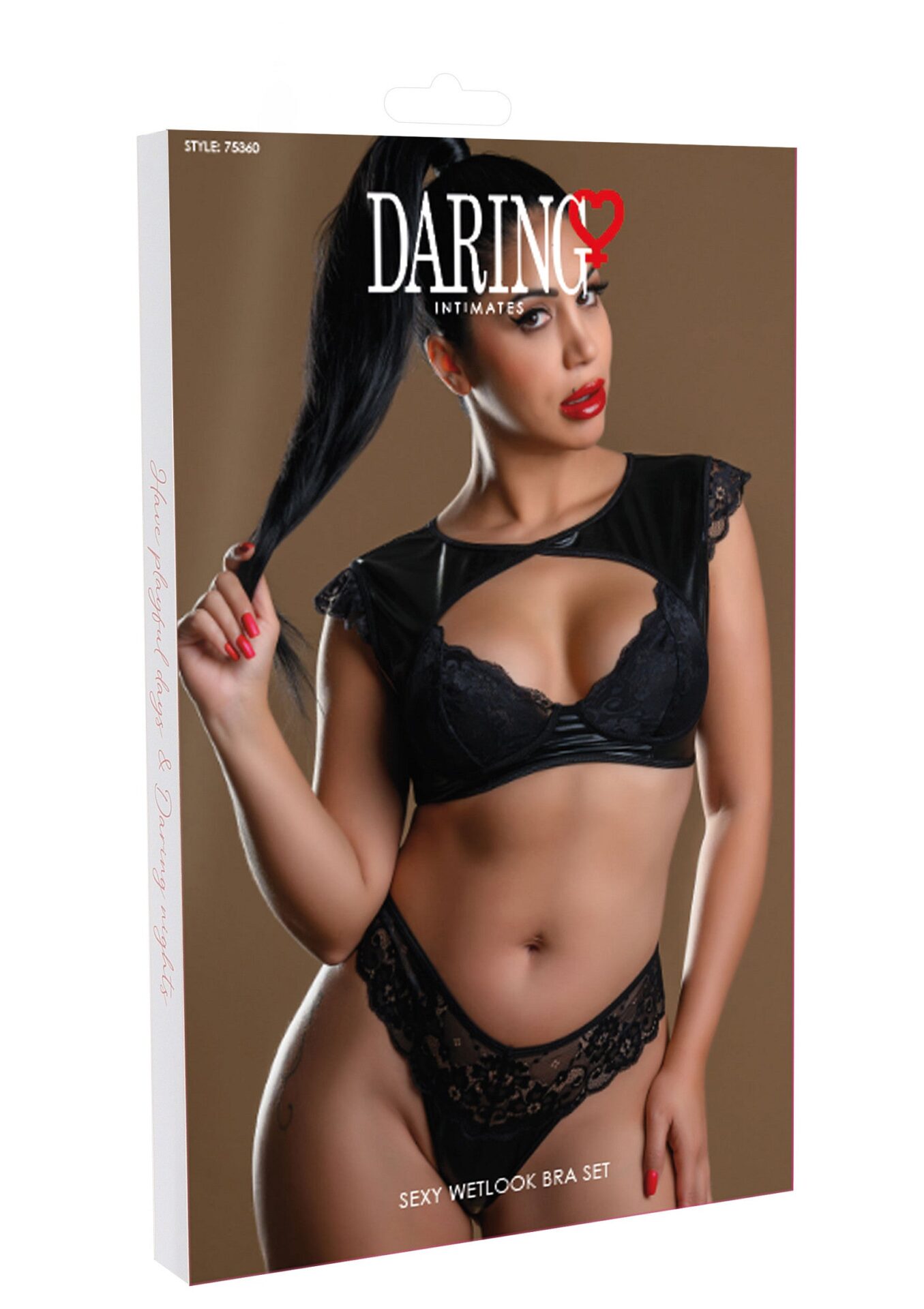 Completo reggiseno effetto bagnato nero - immagine 4