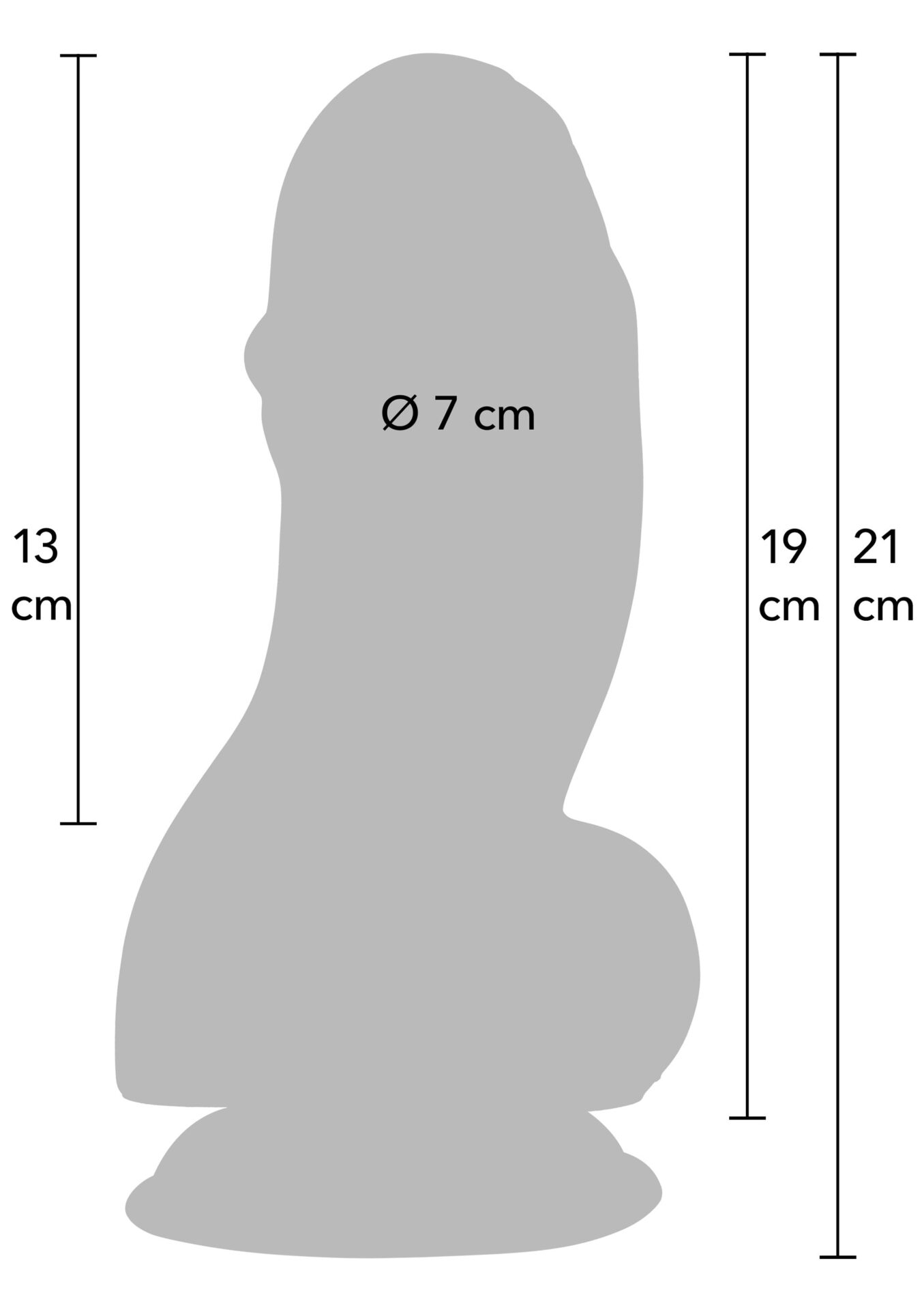Dildo Fat Boys in PVC, 19 cm, nero - immagine 3