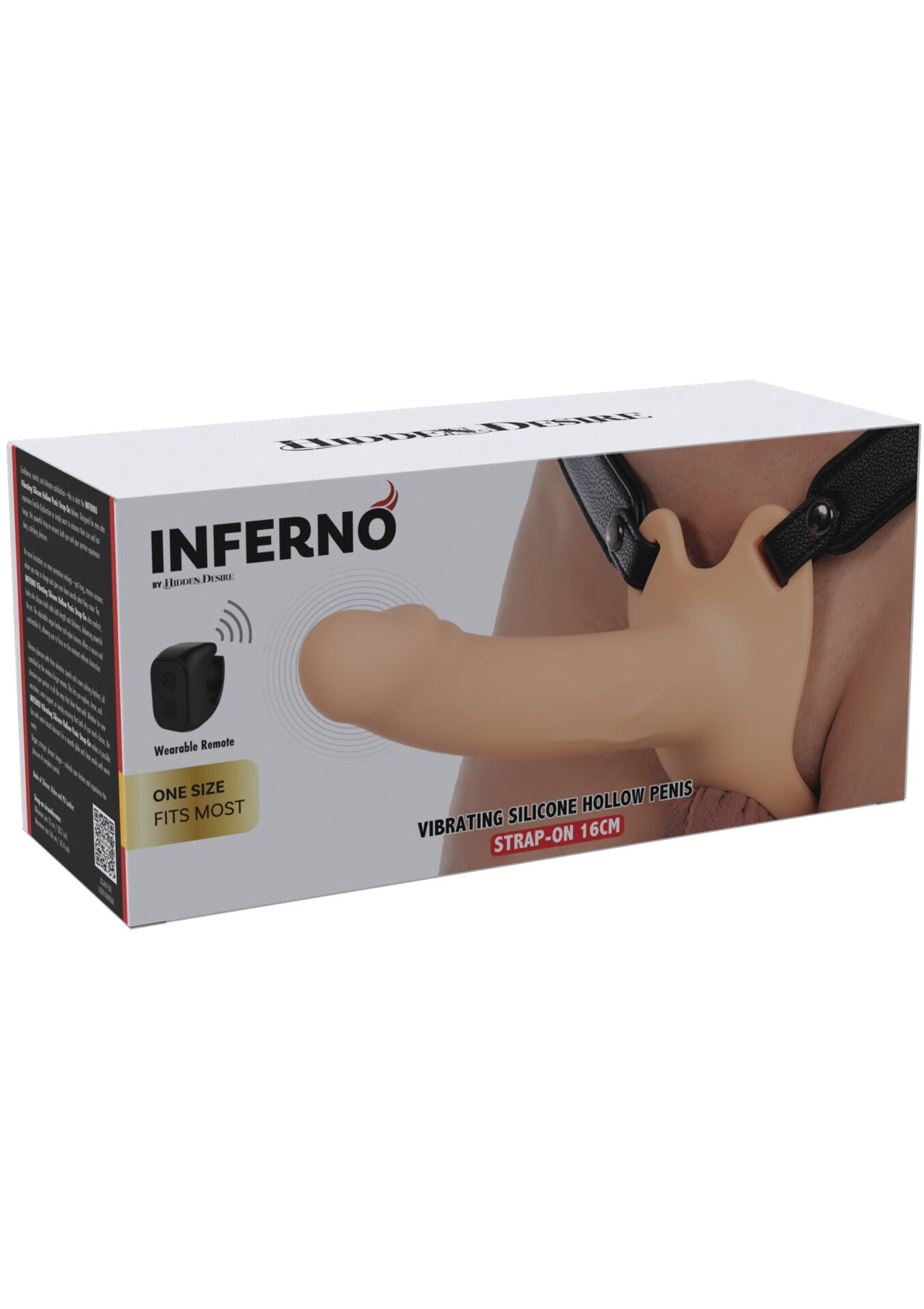 Strapon a forma di pene cavo vibrante in silicone da 16 cm - immagine 2