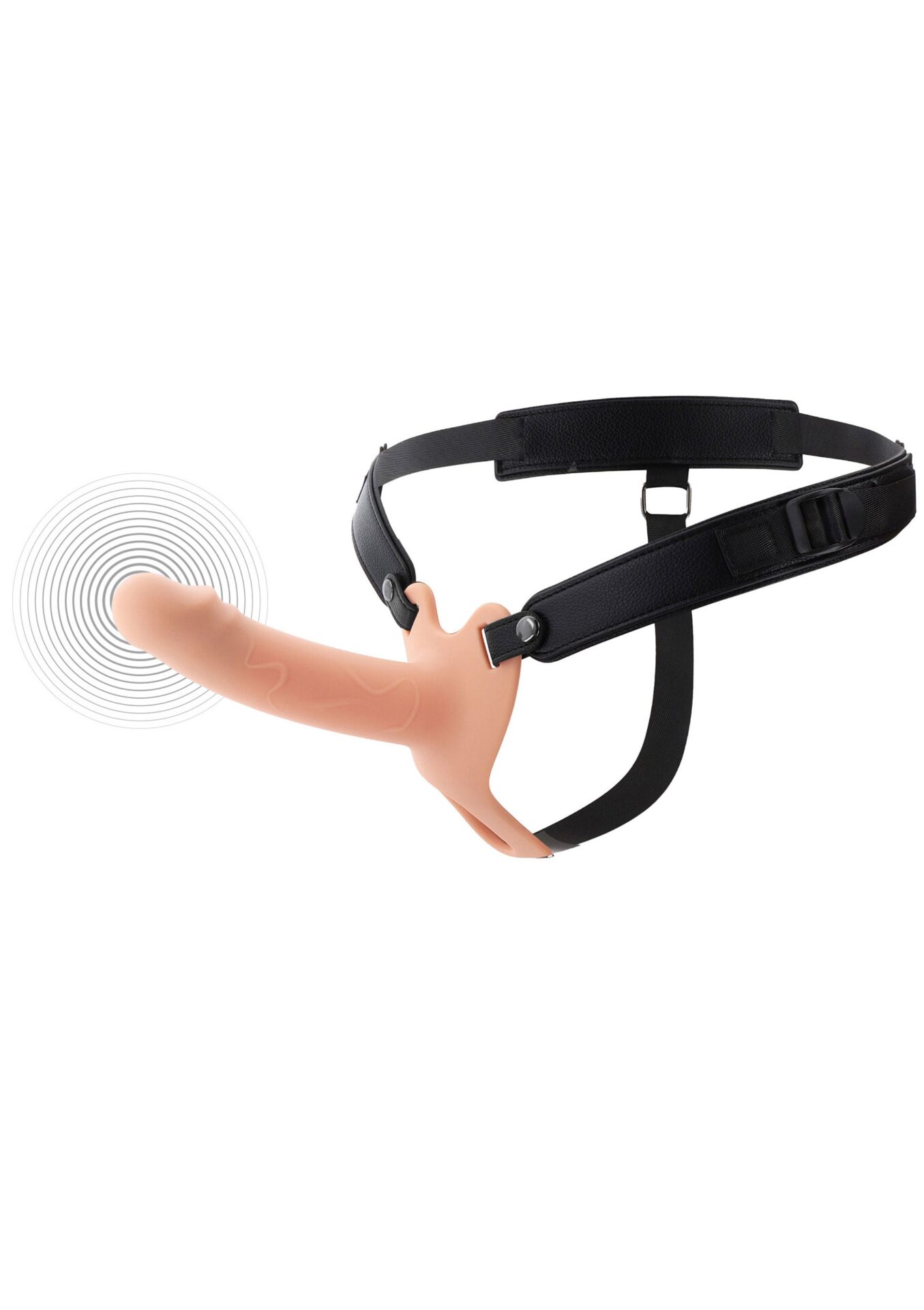 Strapon a forma di pene cavo vibrante in silicone da 16 cm - immagine 6