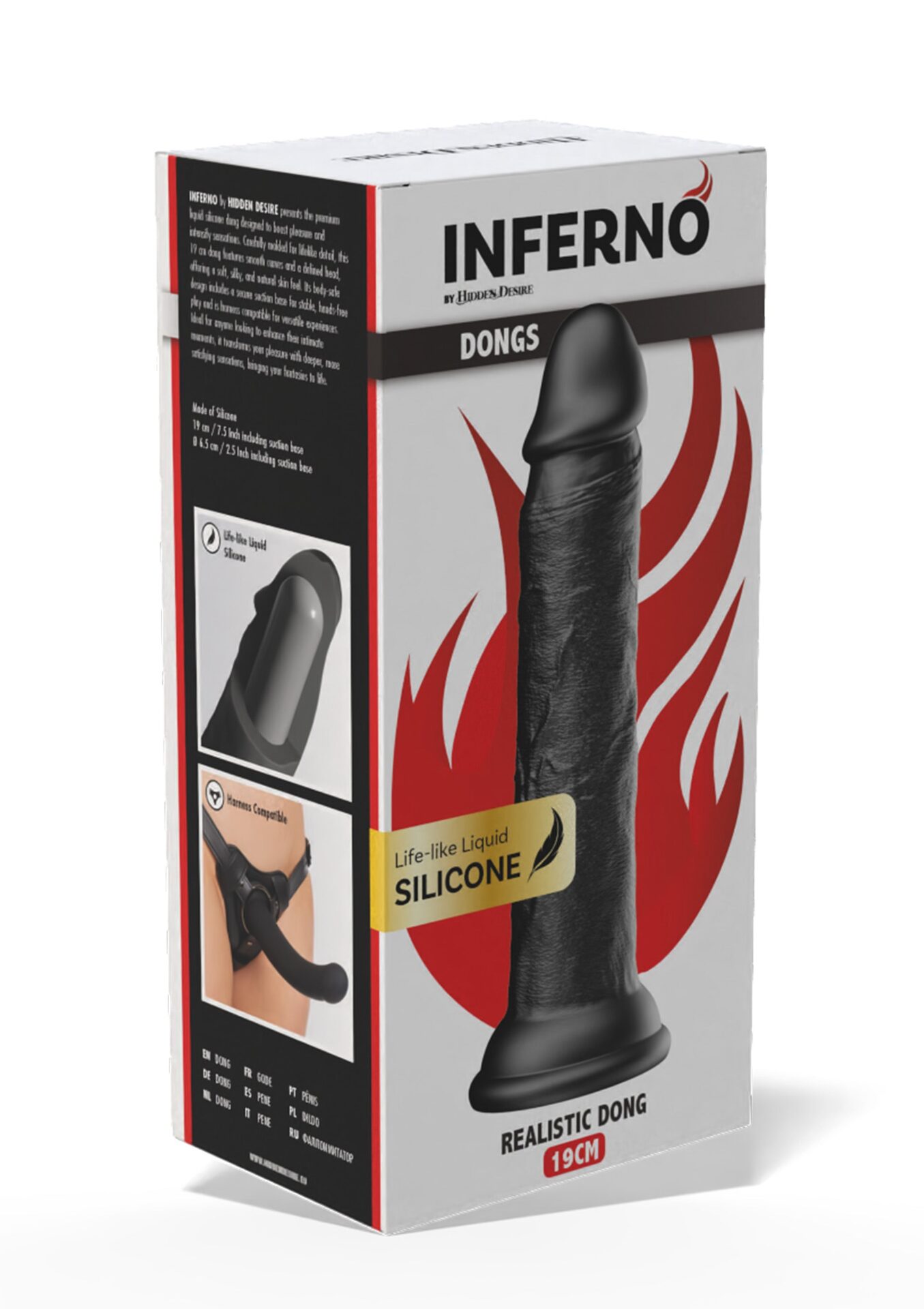 Dildo realistico in silicone liquido 19 cm nero - immagine 2