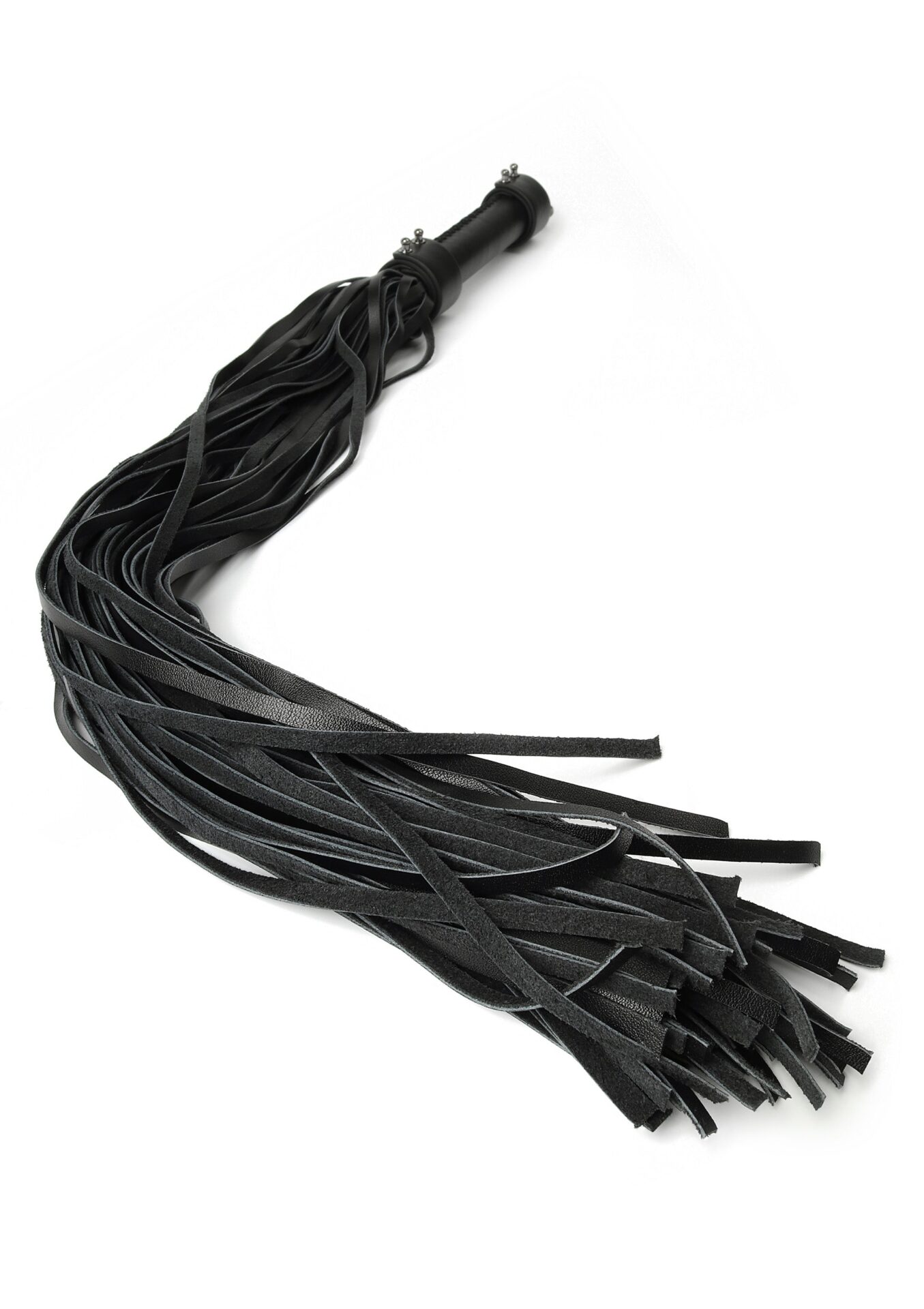 Frusta in vera pelle 75cm nera - immagine 3