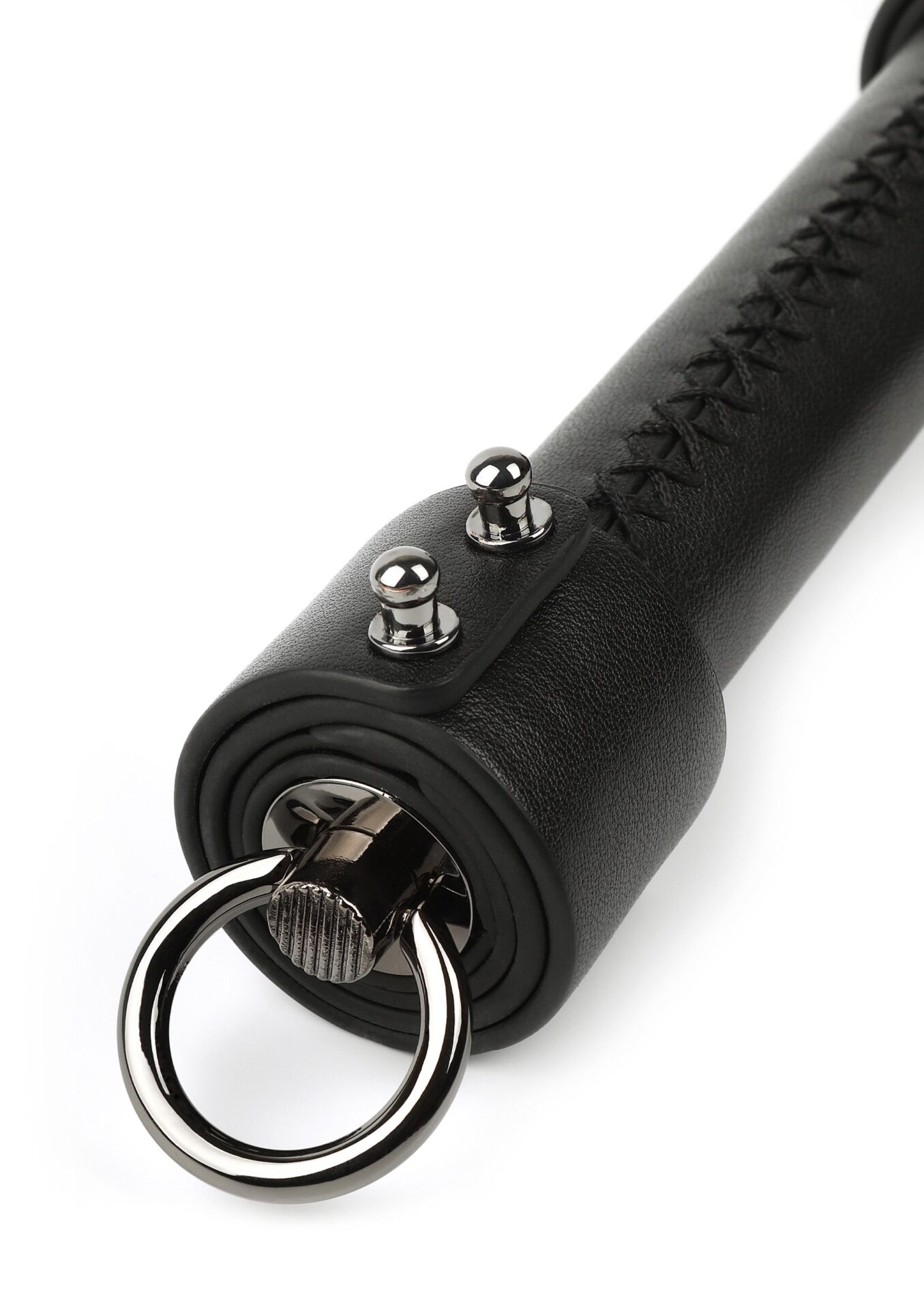 Frusta in vera pelle 75cm nera - immagine 4