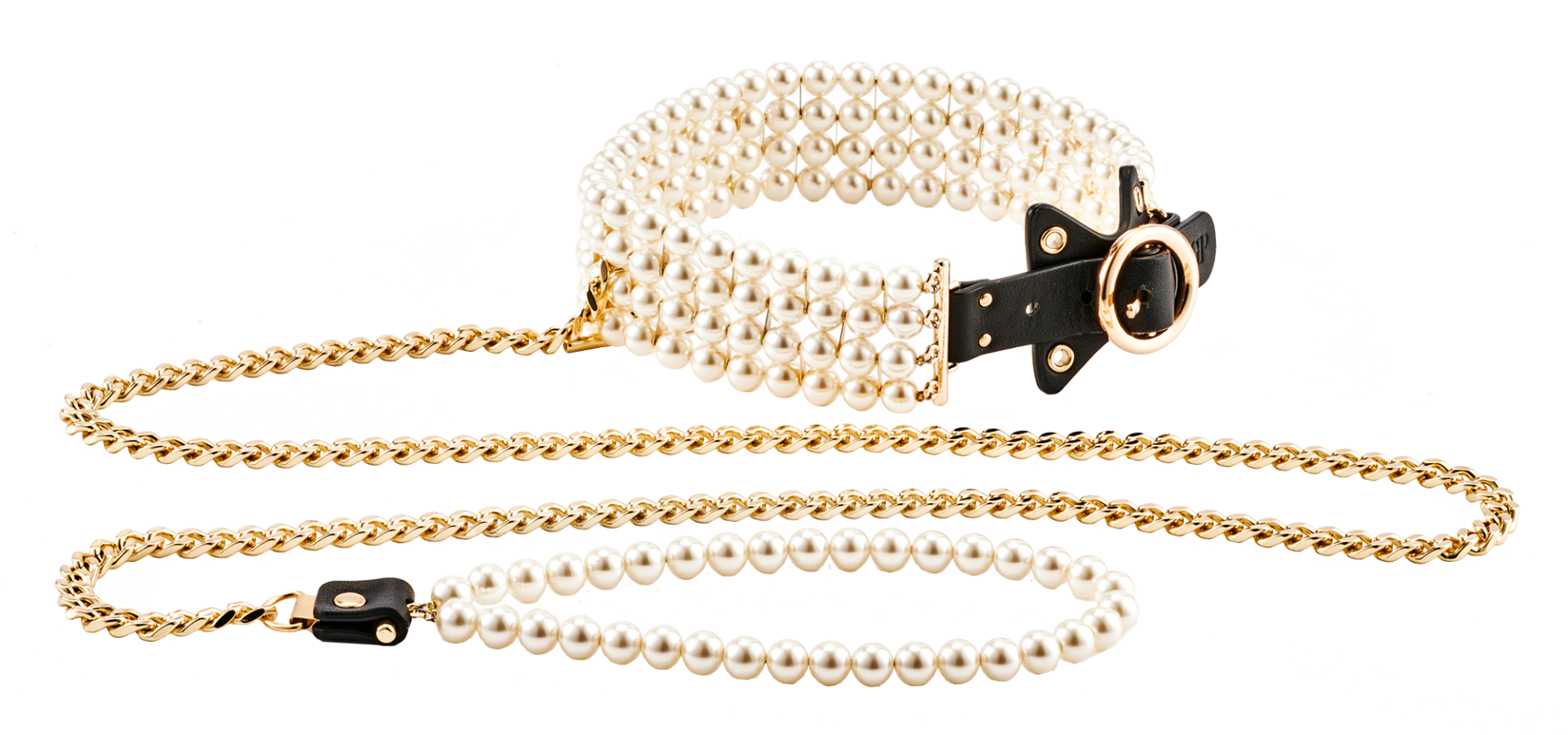 GUILTY PLEASURE GUINZAGLIO E COLLARE CON PERLE LUMINIOSE - immagine 2