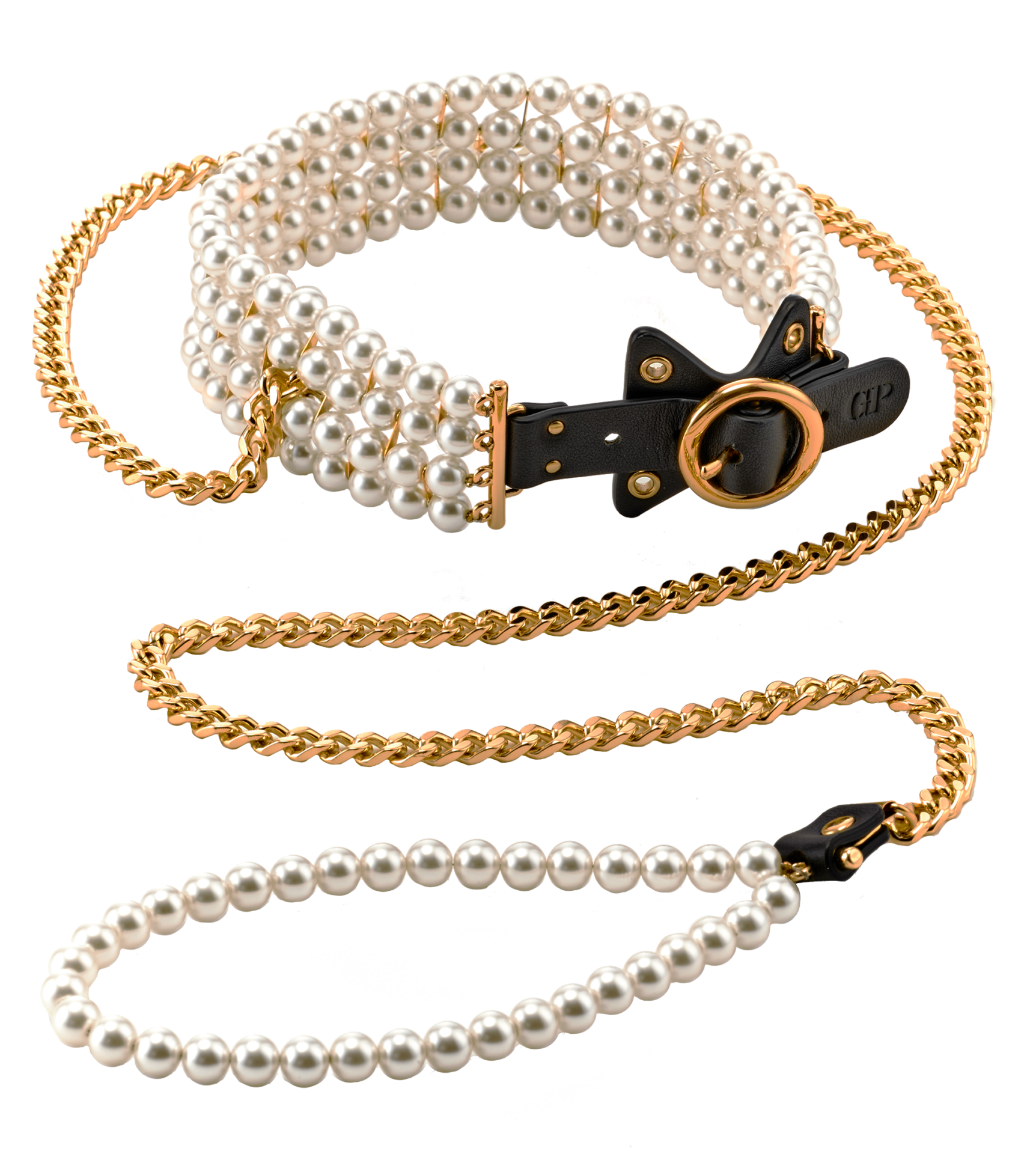 GUILTY PLEASURE GUINZAGLIO E COLLARE CON PERLE LUMINIOSE