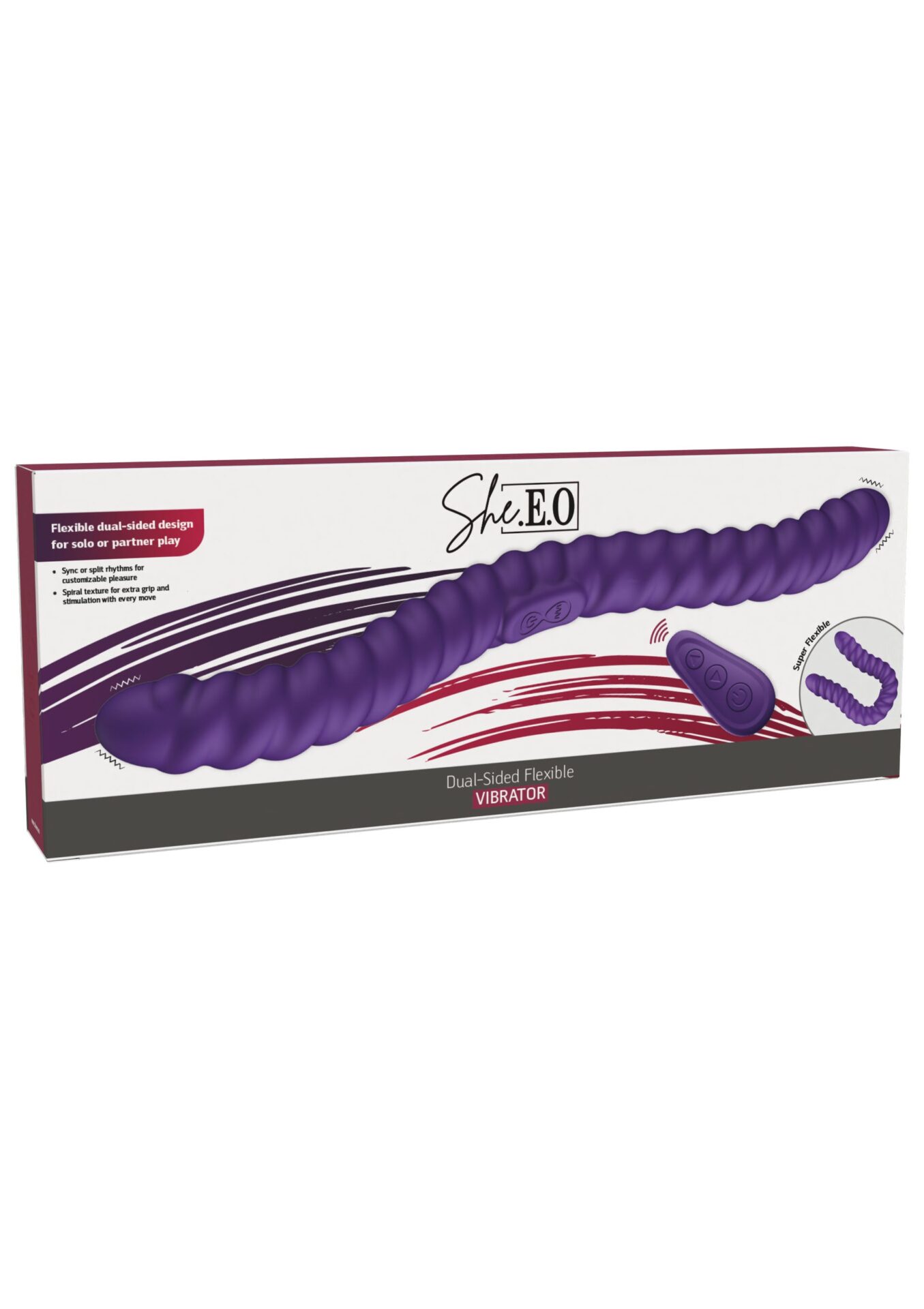 Vibratore flessibile a doppia faccia viola - immagine 2