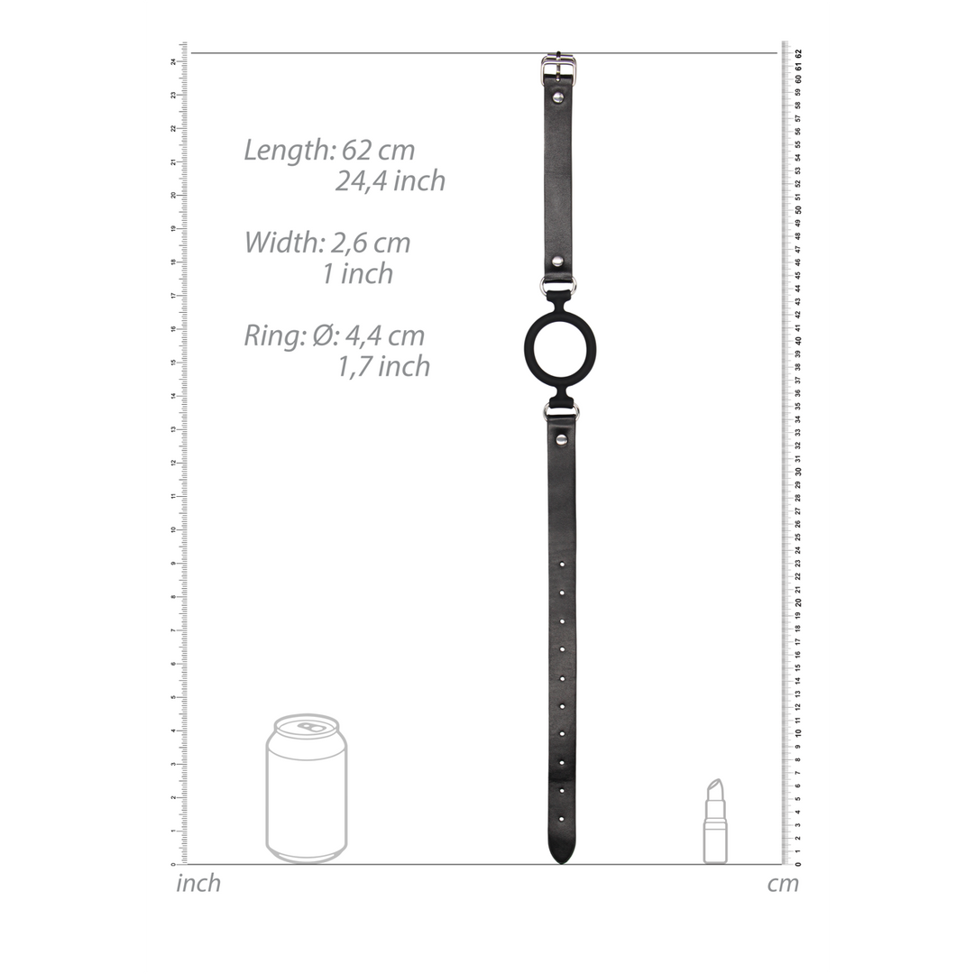 Bavaglio ad anello in silicone con cinturini in pelle - immagine 6