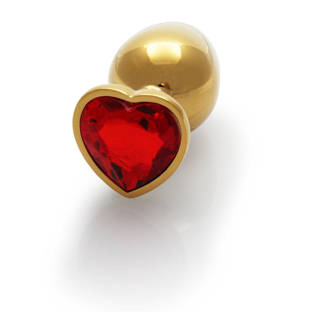 Plug anale a forma di cuore con gemma - Medio - Oro/Rosso rubino - immagine 6