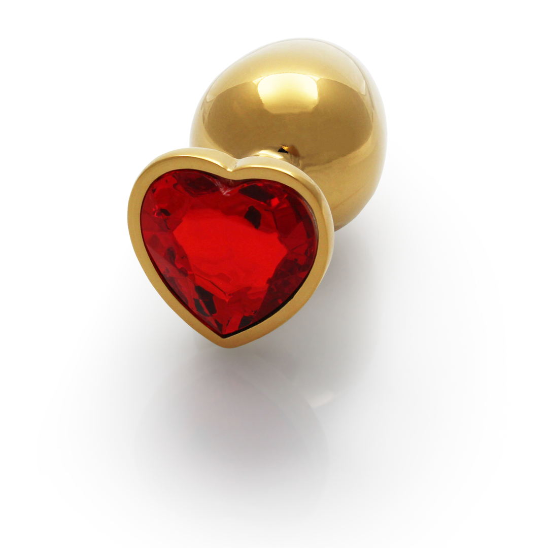 Plug anale a forma di cuore con gemma - Grande - Oro/Rosso rubino - immagine 6