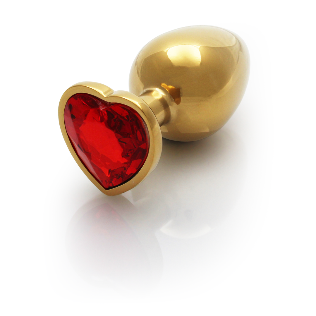 Plug anale a forma di cuore con gemma - Grande - Oro/Rosso rubino - immagine 7