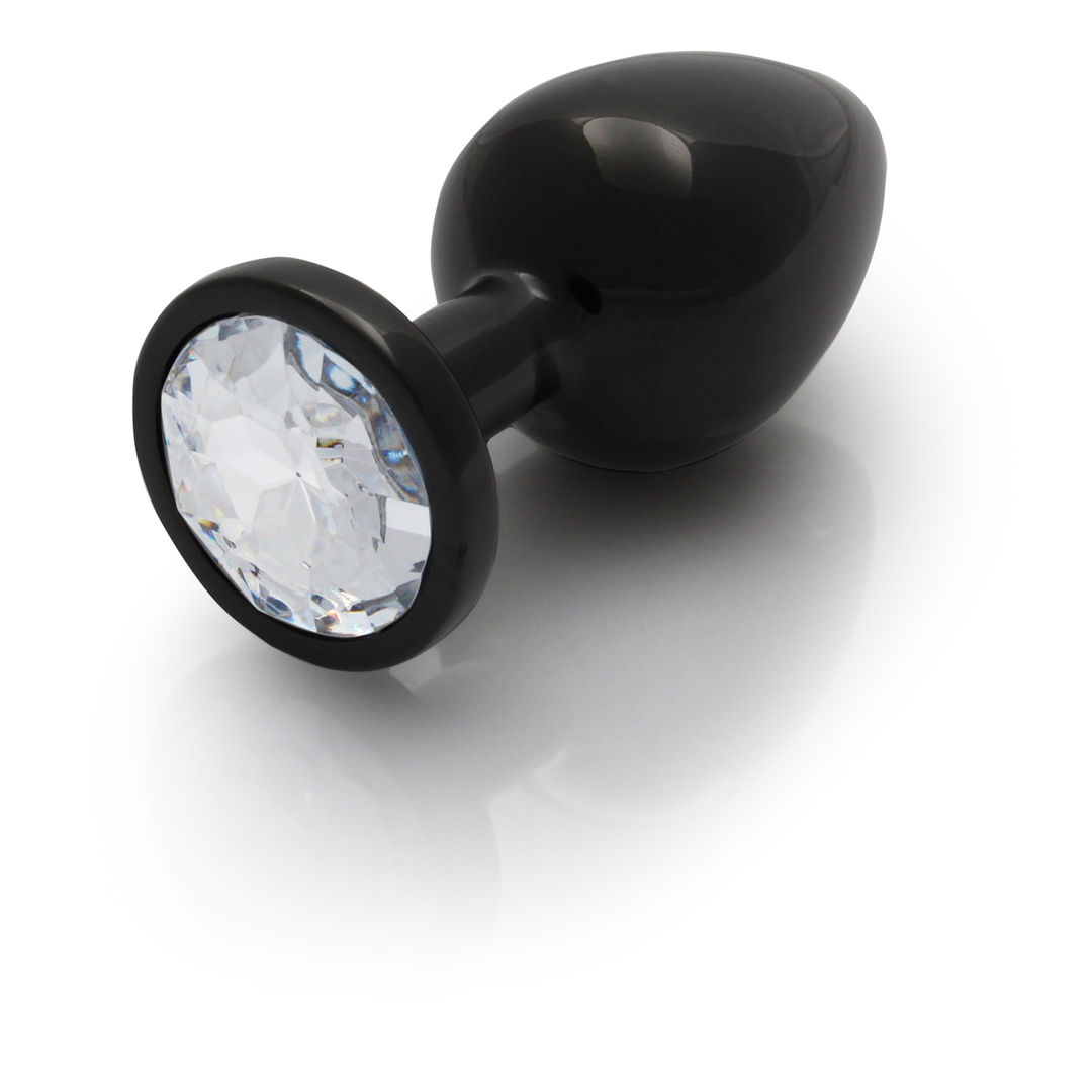 Tappo anale rotondo con gemma - Grande - Gunmetal/Diamante - immagine 7