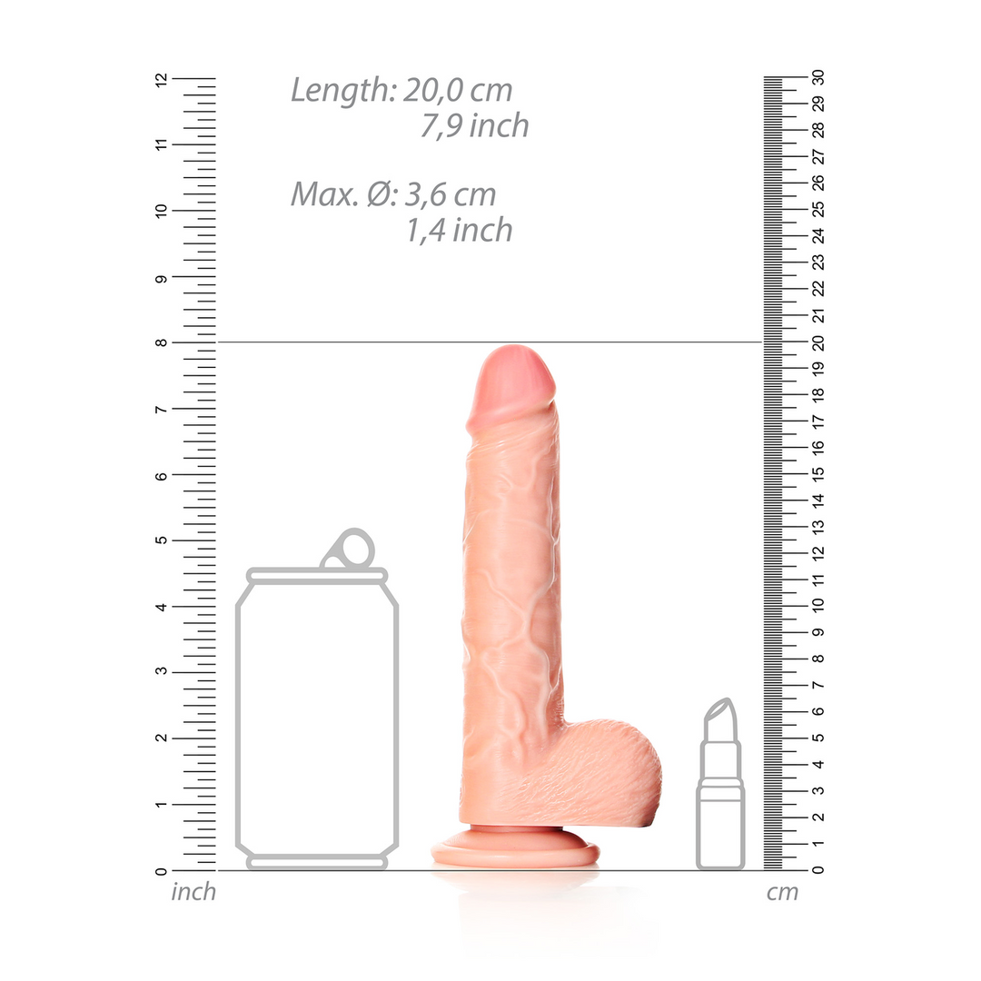 Dildo dritto realistico con testicoli e ventosa - 7 / 18 cm - immagine 6