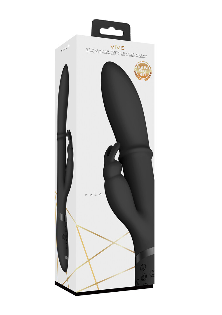 Halo - Vibratore Ring Rabbit - Nero - immagine 2