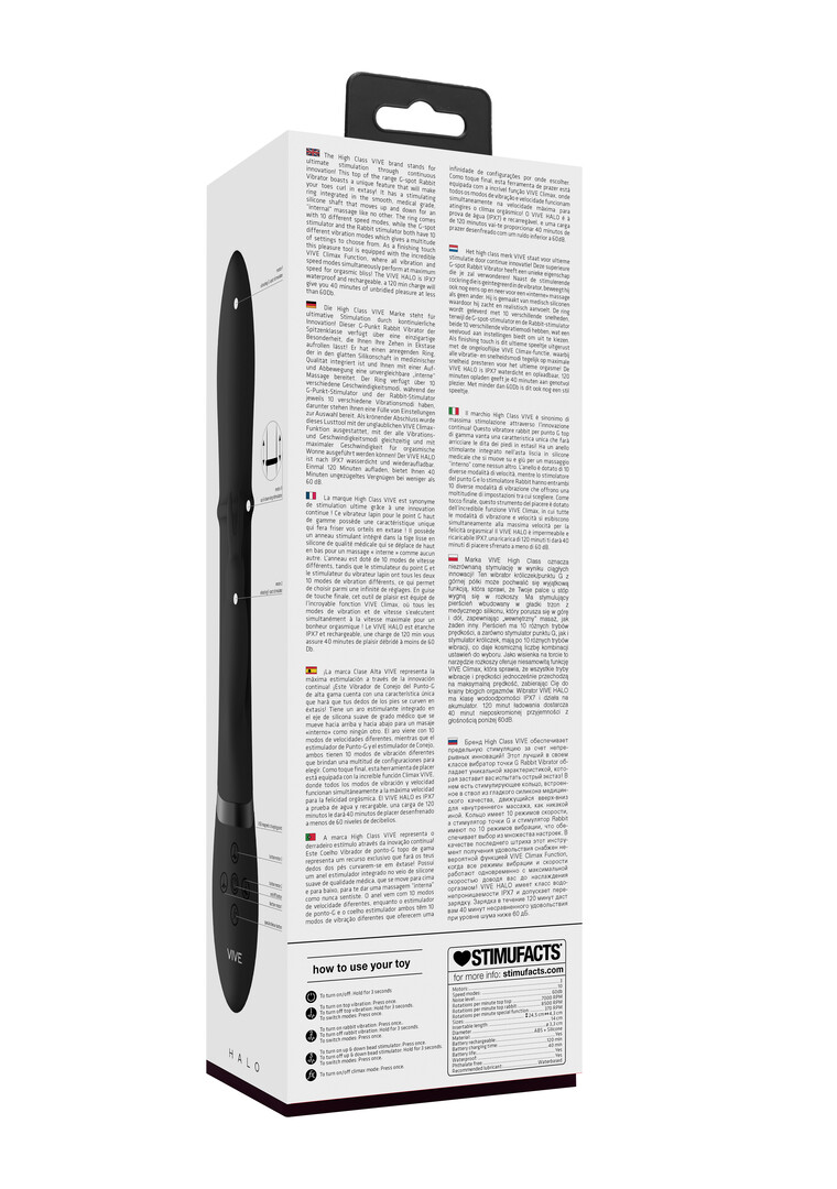 Halo - Vibratore Ring Rabbit - Nero - immagine 10