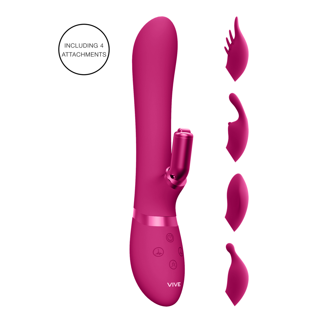 Chou - Stimolatore clitorideo a forma di coniglio per il punto G - Rosa - immagine 3