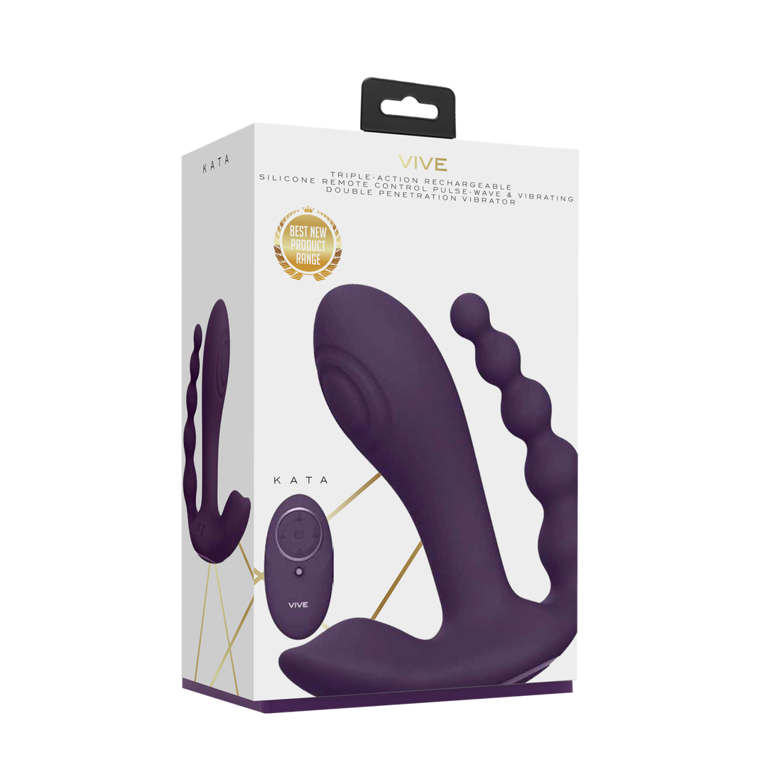 Kata - Vibratore a doppia penetrazione con vibrazione a impulsi - Viola - immagine 2