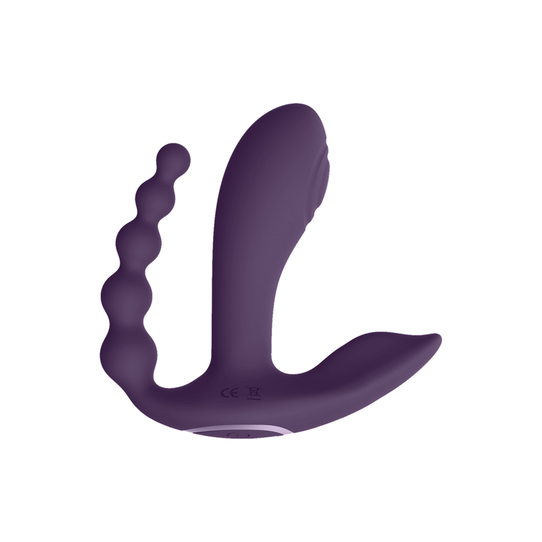 Kata - Vibratore a doppia penetrazione con vibrazione a impulsi - Viola - immagine 5