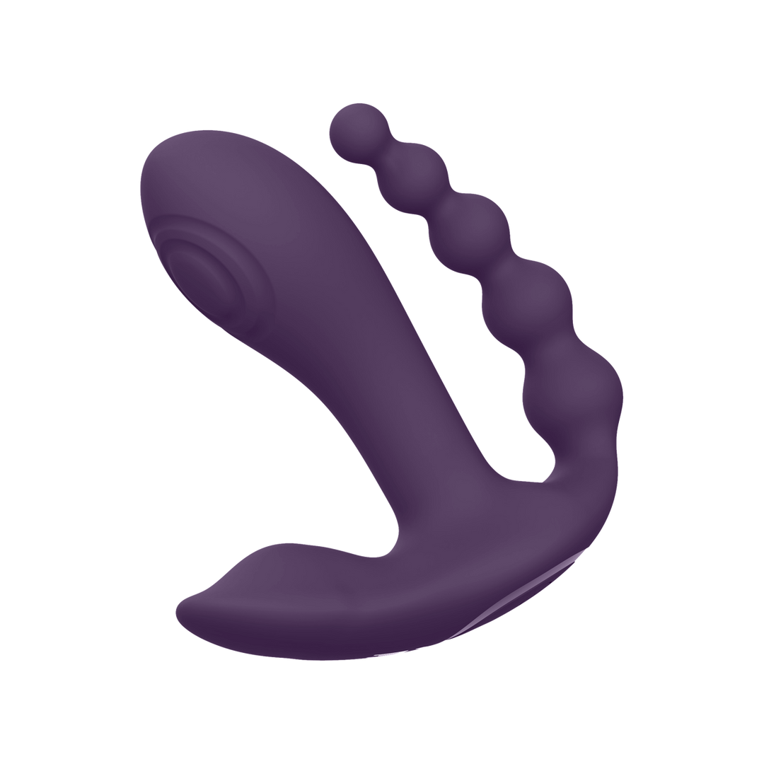 Kata - Vibratore a doppia penetrazione con vibrazione a impulsi - Viola - immagine 6