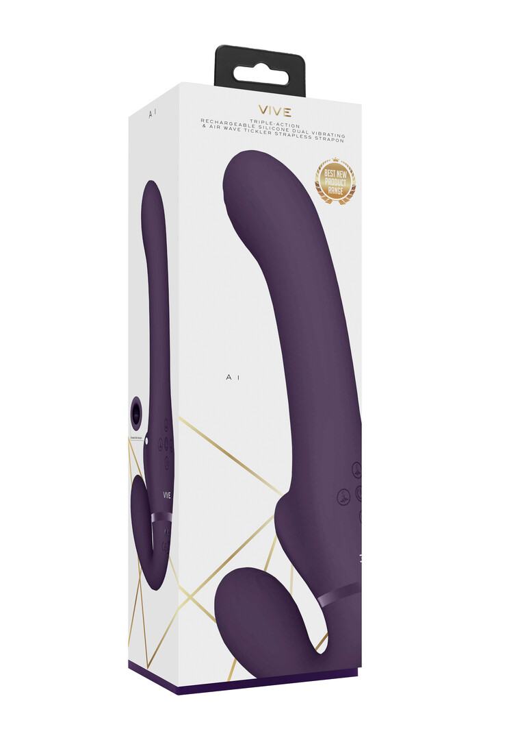 Ai - Strapless Strapless Strapon con doppia vibrazione ad onde d'aria - immagine 2