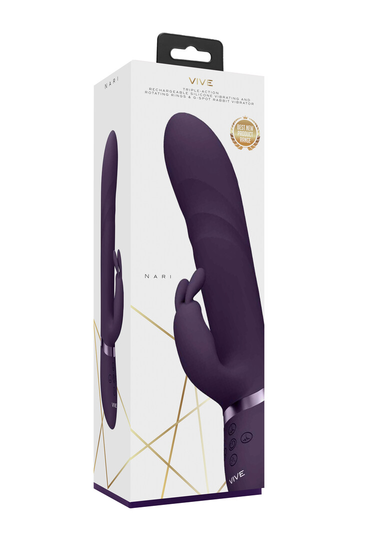 Nari - Perline vibranti e rotanti, Coniglietto per la stimolazione del punto G - Viola - immagine 2