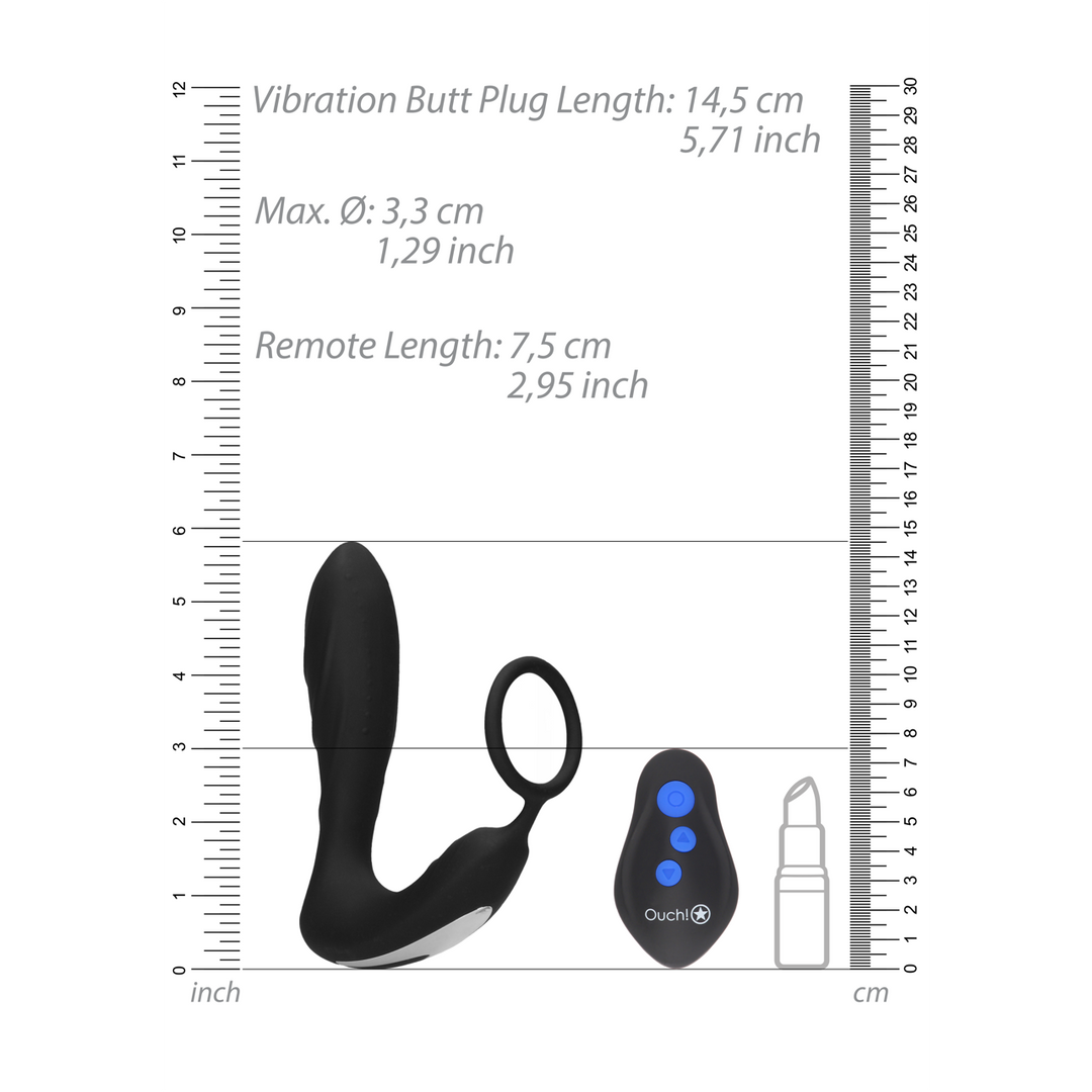 Anello per pene vibrante con plug anale E-stim - immagine 6